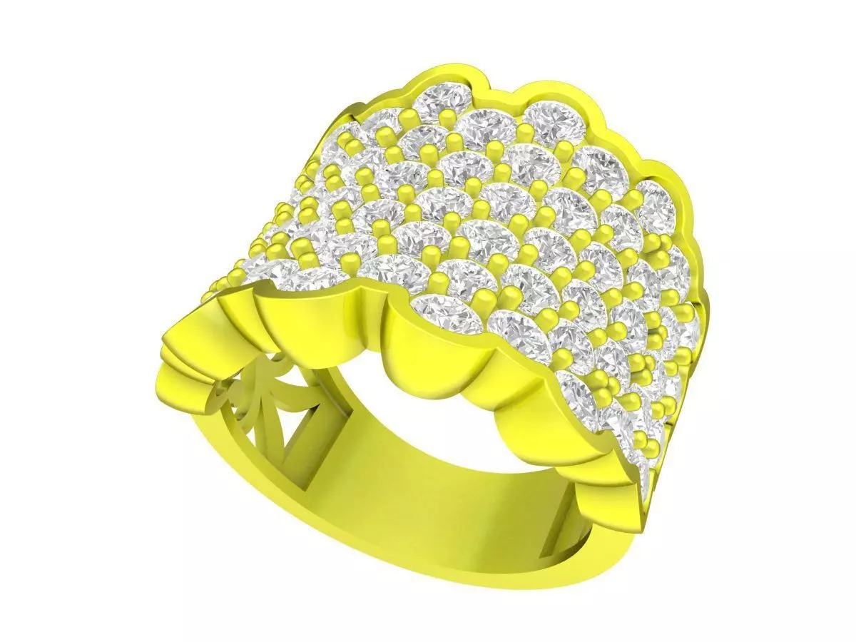 7079 Non Traditional Diamond Fashion Ring For Women 3D print model_0