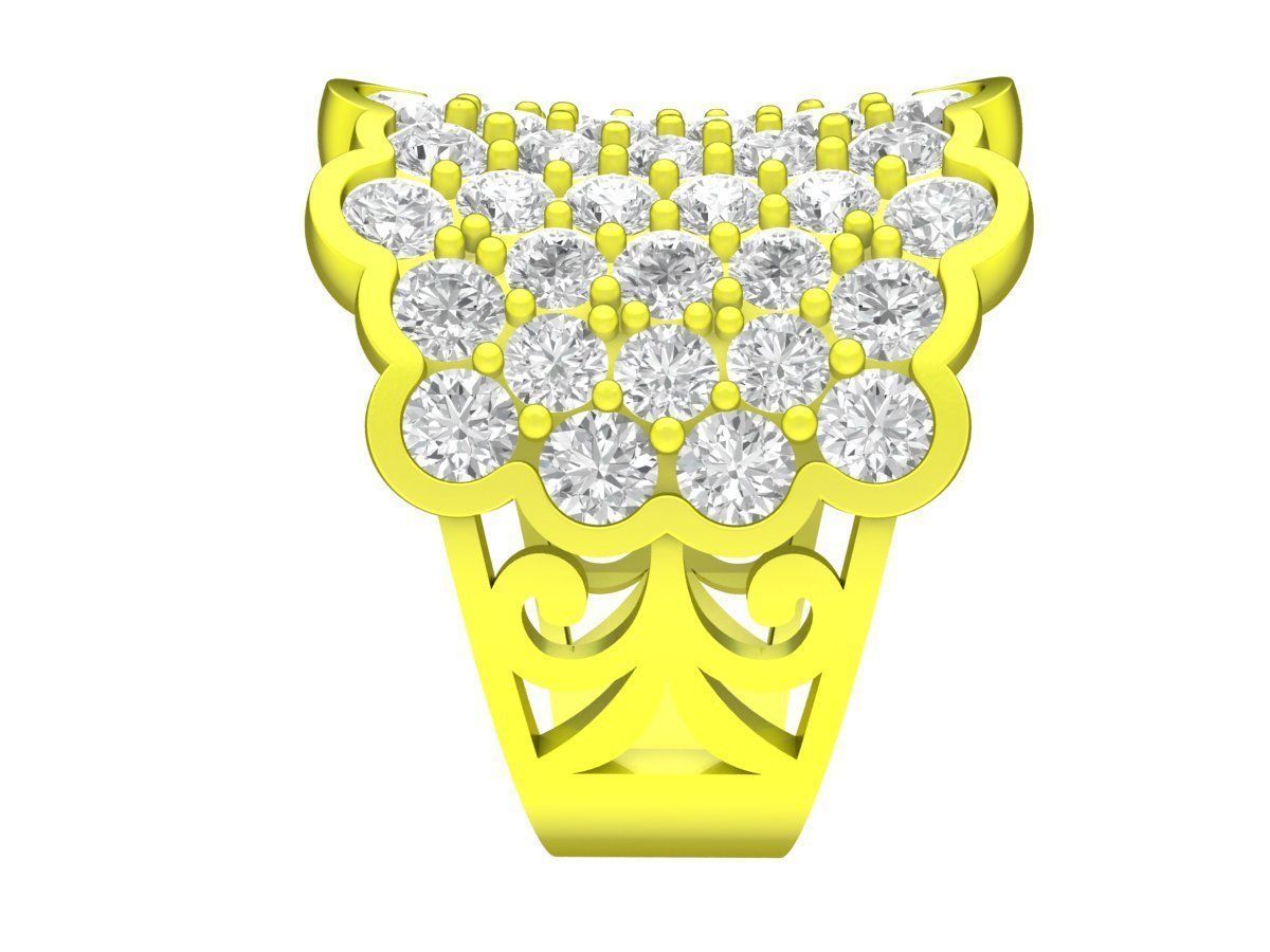 7079 Non Traditional Diamond Fashion Ring For Women 3D print model_3