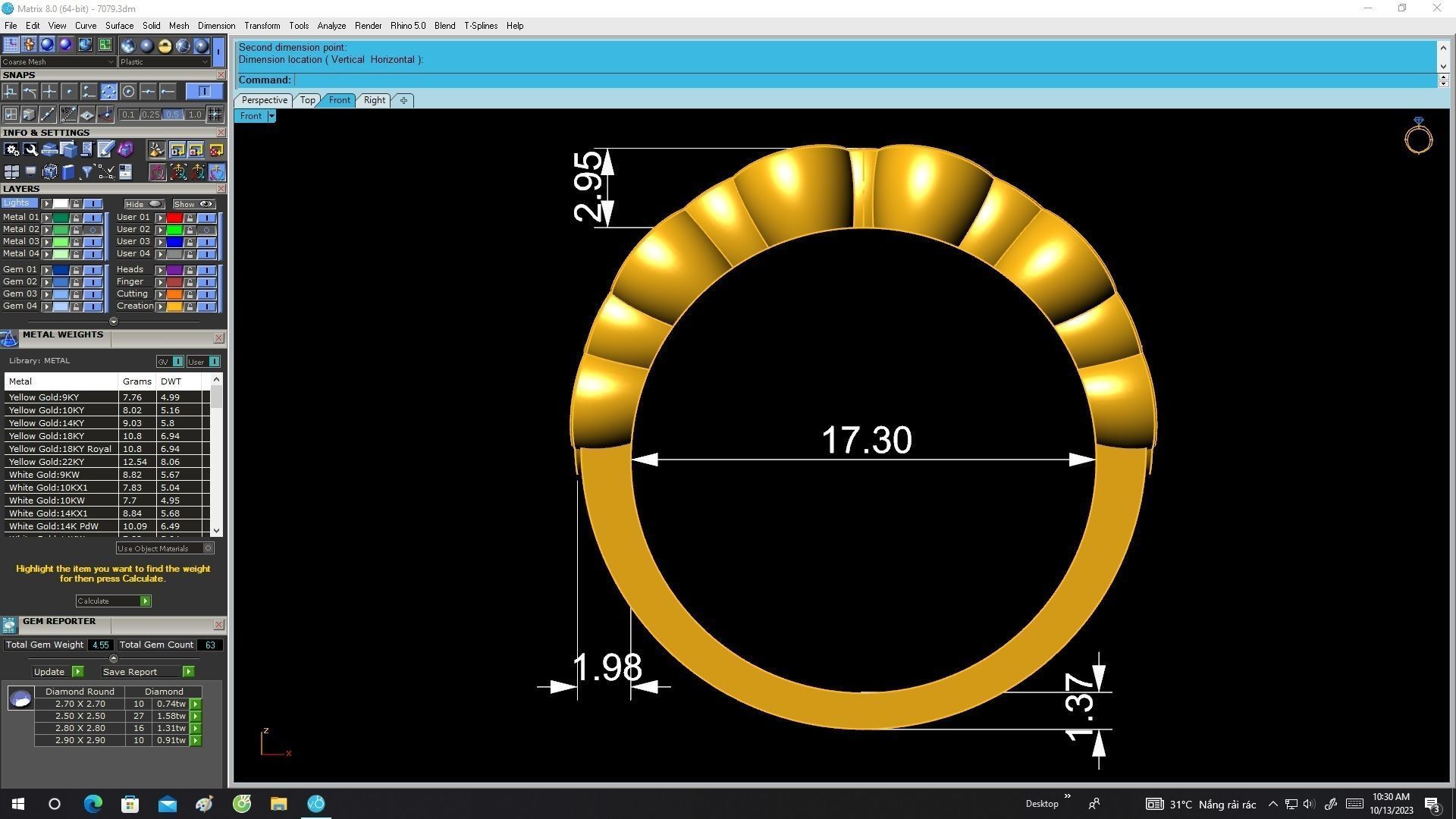 7079 Non Traditional Diamond Fashion Ring For Women 3D print model_6