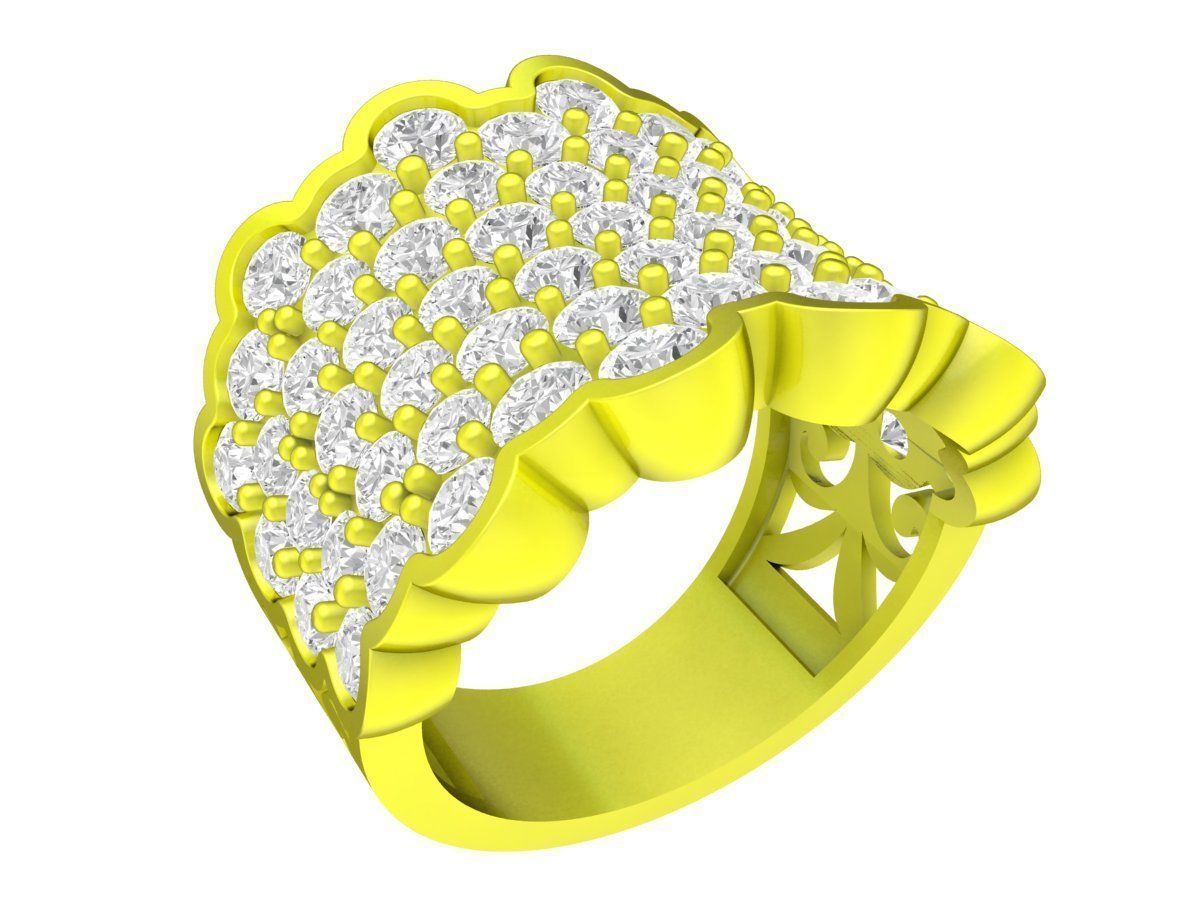 7079 Non Traditional Diamond Fashion Ring For Women 3D print model_4