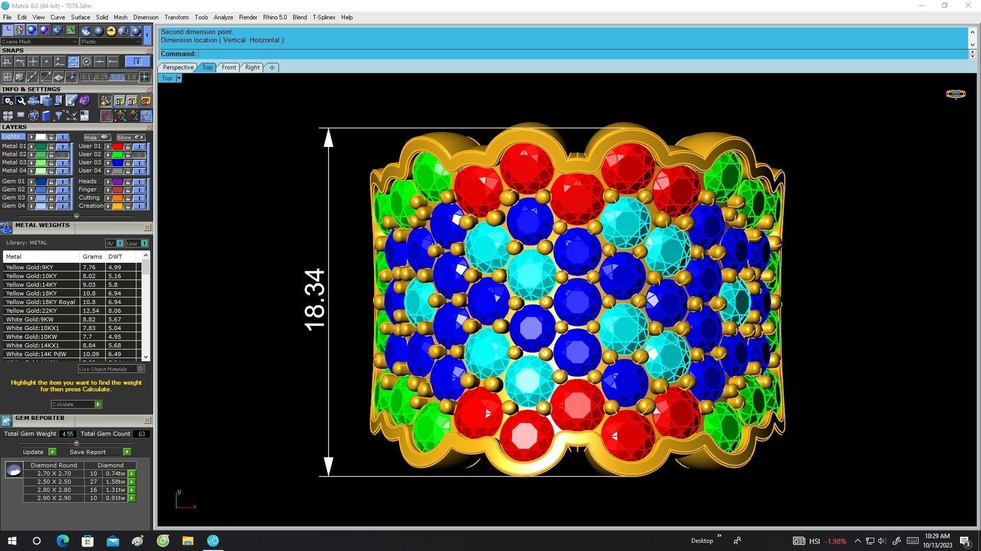 7079 Non Traditional Diamond Fashion Ring For Women 3D print model_5