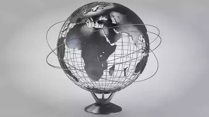 Earth Globe With Stand 3D model