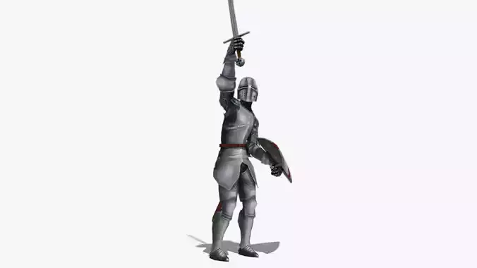Crusader Animated Low-poly 3D model