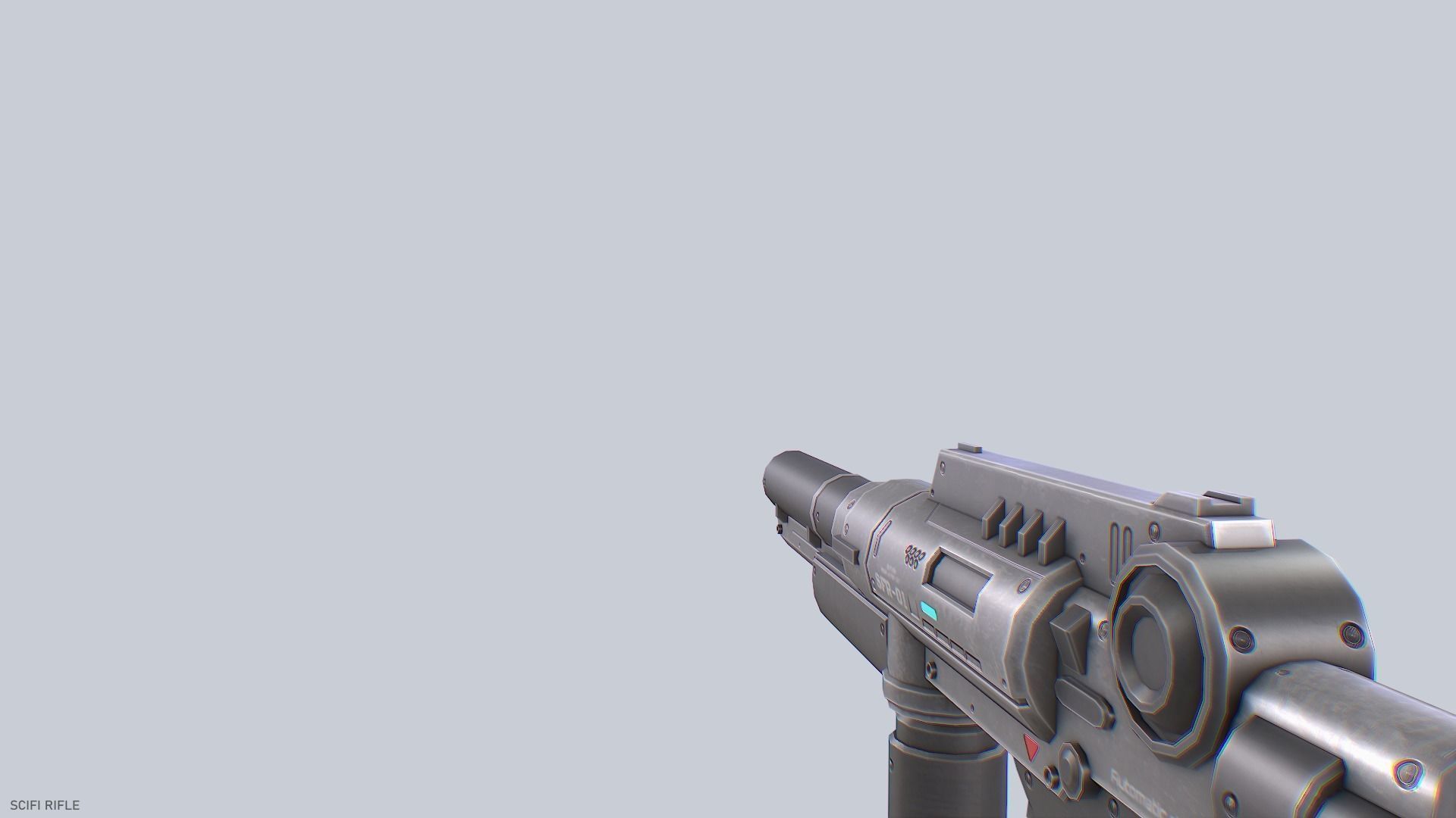 Scifi rifle Low-poly 3D model_5