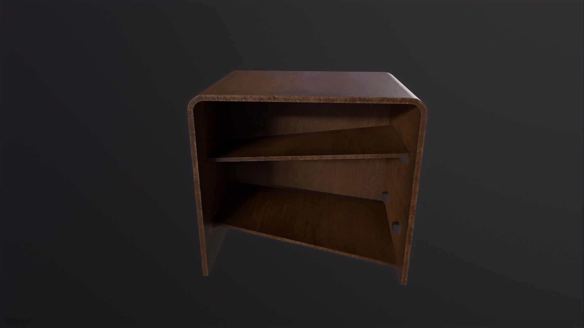 Old Wooden Bookcase 3D Model Low-poly 3D model_5