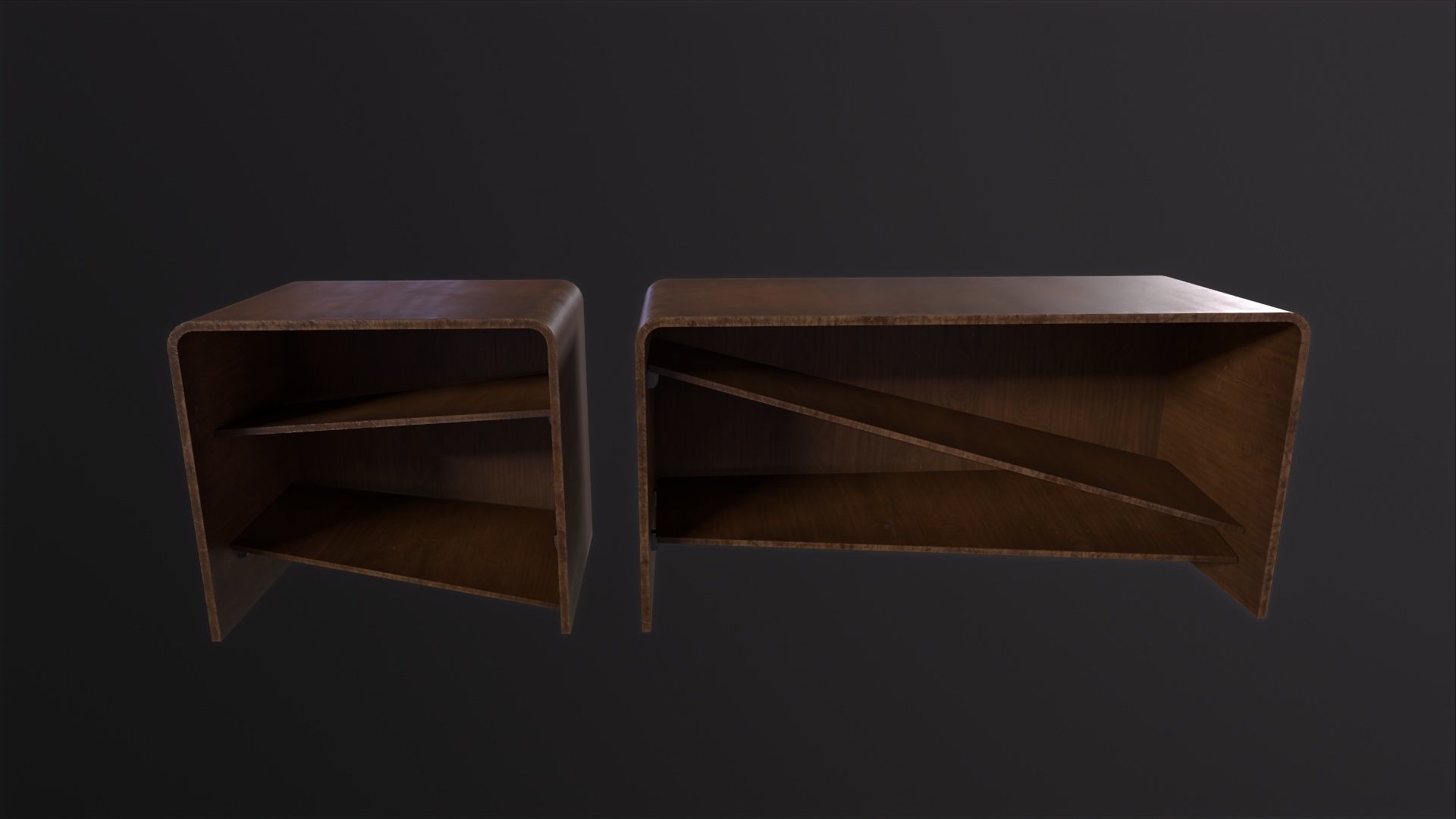 Old Wooden Bookcase 3D Model Low-poly 3D model_4
