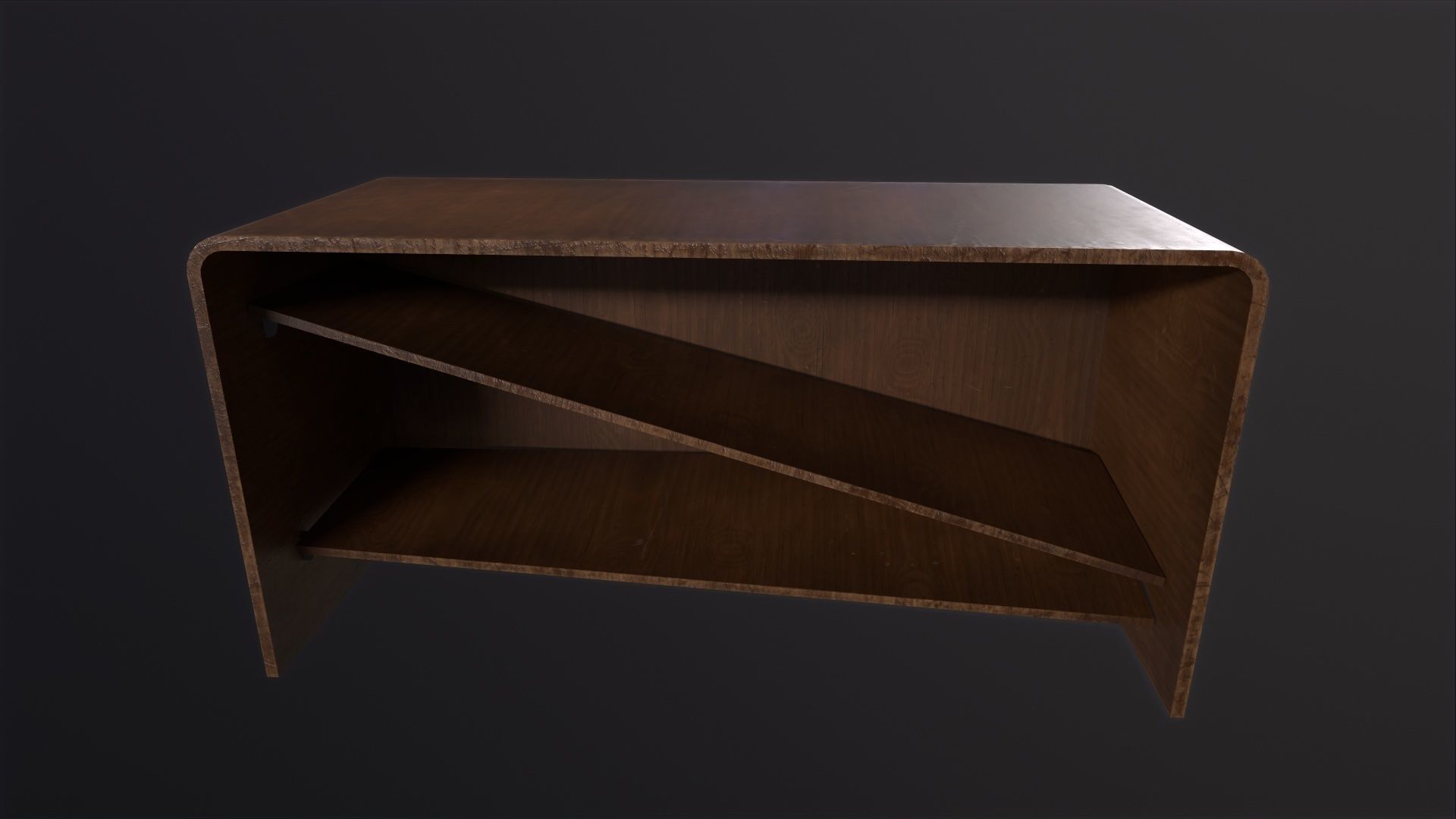 Old Wooden Bookcase 3D Model Low-poly 3D model_6