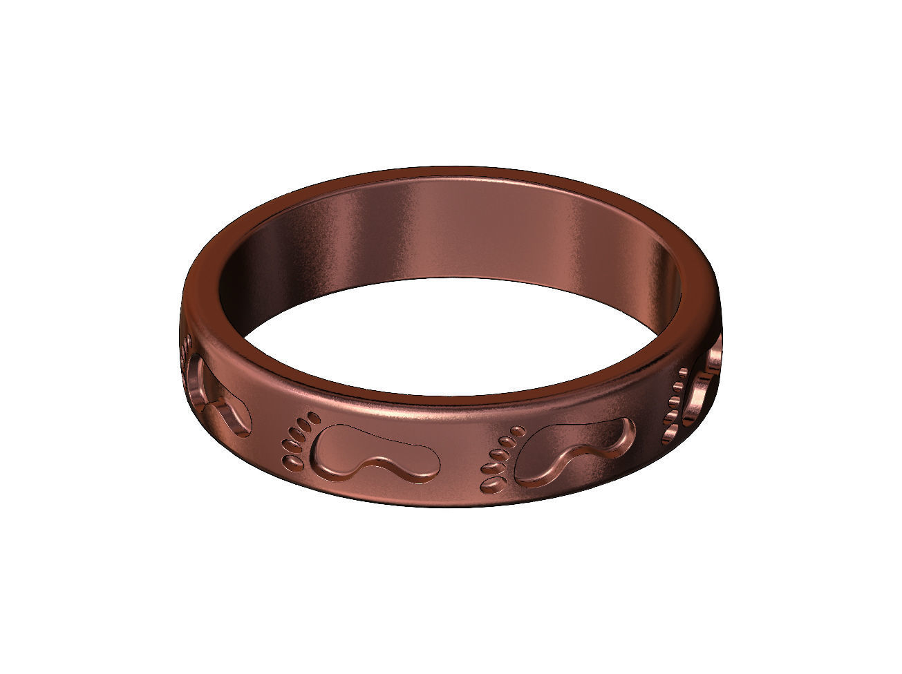 Footprint pattern band US sizes 7to10 3D print model_10