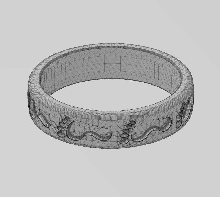 Footprint pattern band US sizes 7to10 3D print model_15