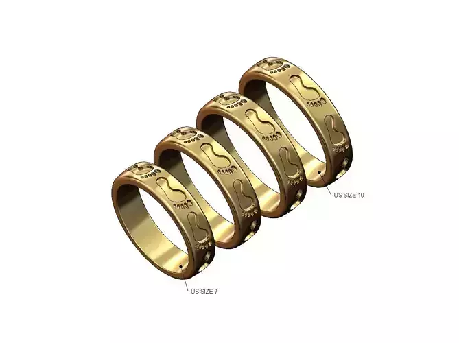 Footprint pattern band US sizes 7to10