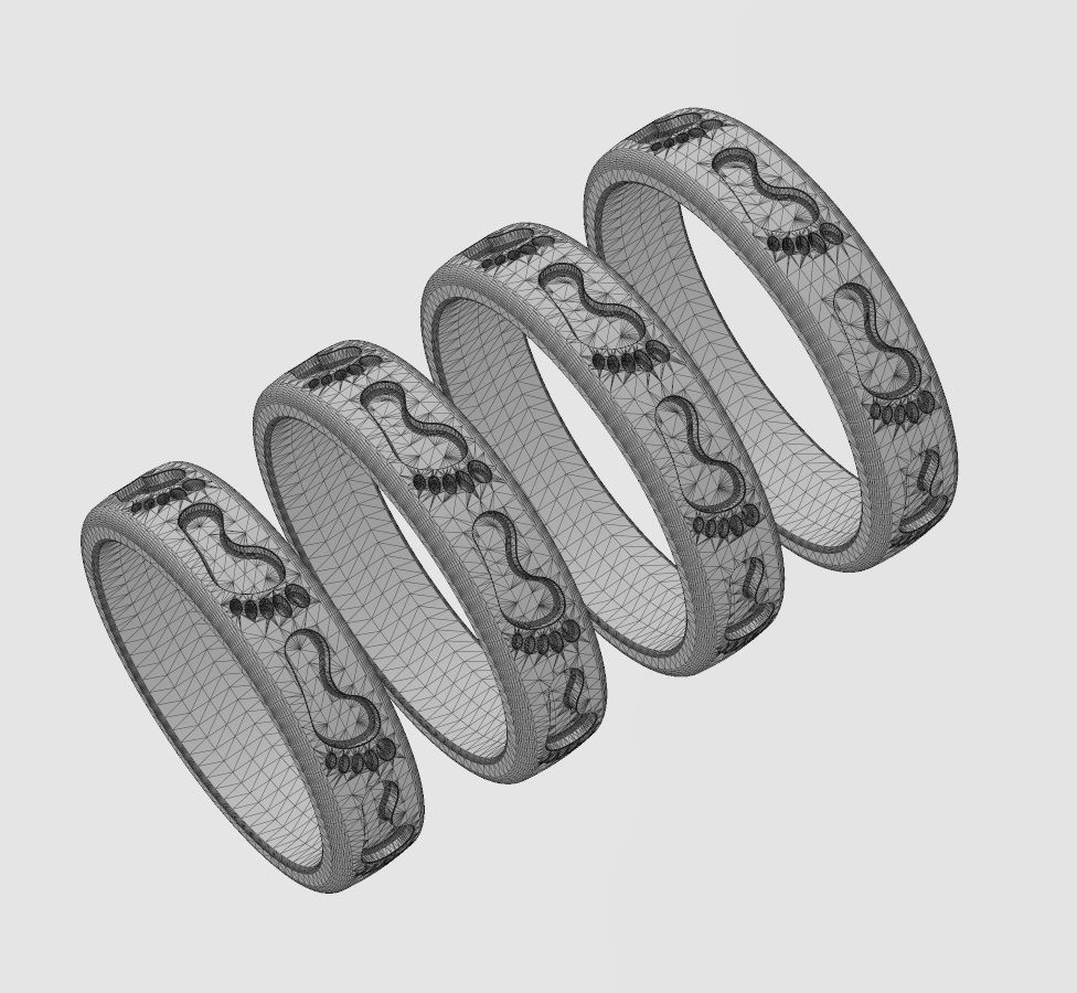 Footprint pattern band US sizes 7to10 3D print model_13