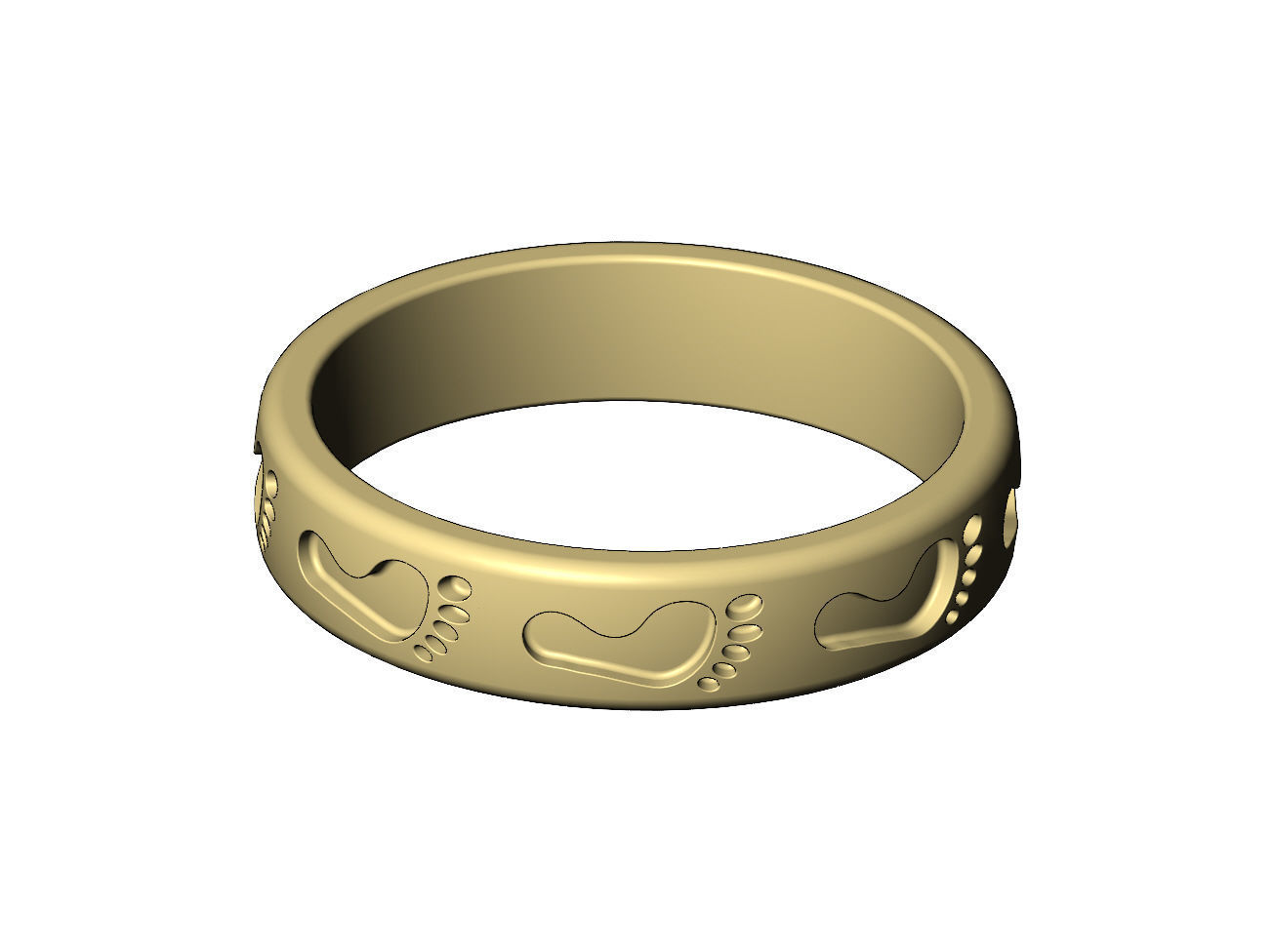 Footprint pattern band US sizes 7to10 3D print model_6