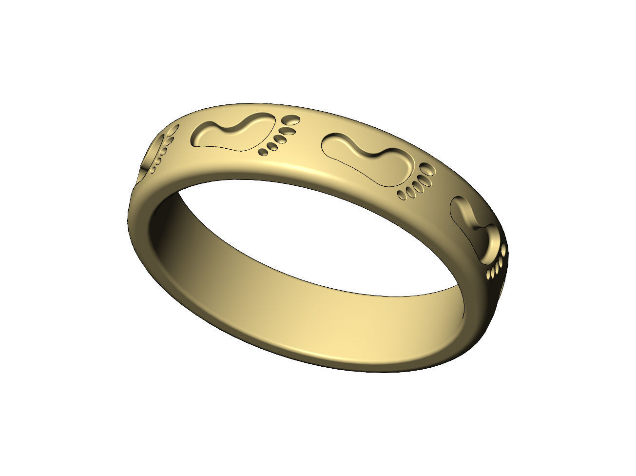 Footprint pattern band US sizes 7to10 3D print model_5