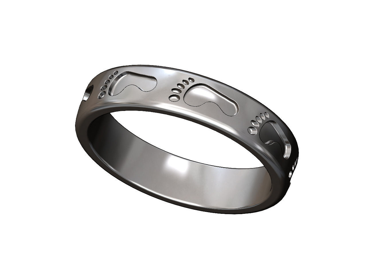 Footprint pattern band US sizes 7to10 3D print model_9