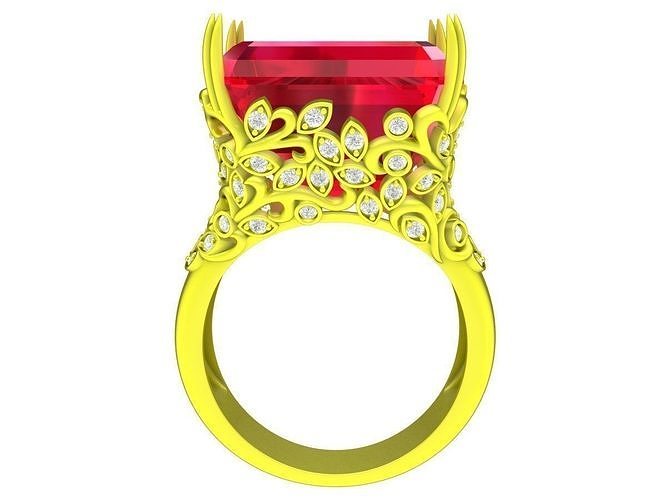 7135  Radian Diamond Vintage Engagement Ring  3D print model
