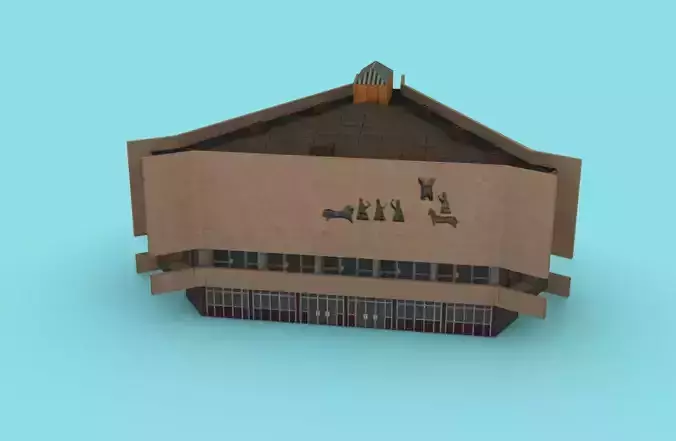 Yerevan Chess House Low-poly 3D model