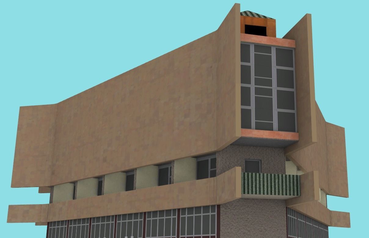 Yerevan Chess House Low-poly 3D model_1