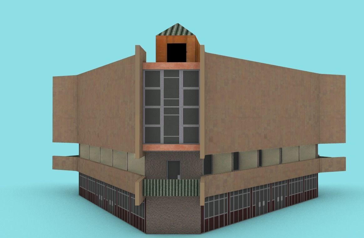Yerevan Chess House Low-poly 3D model_4