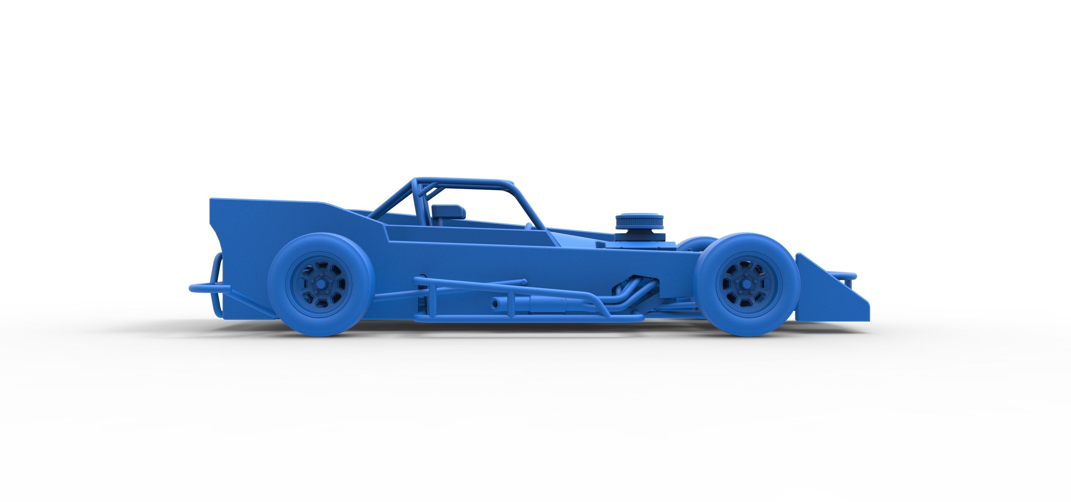 Small Block Supermodified race car Scale 1 to 25 3D print model_49