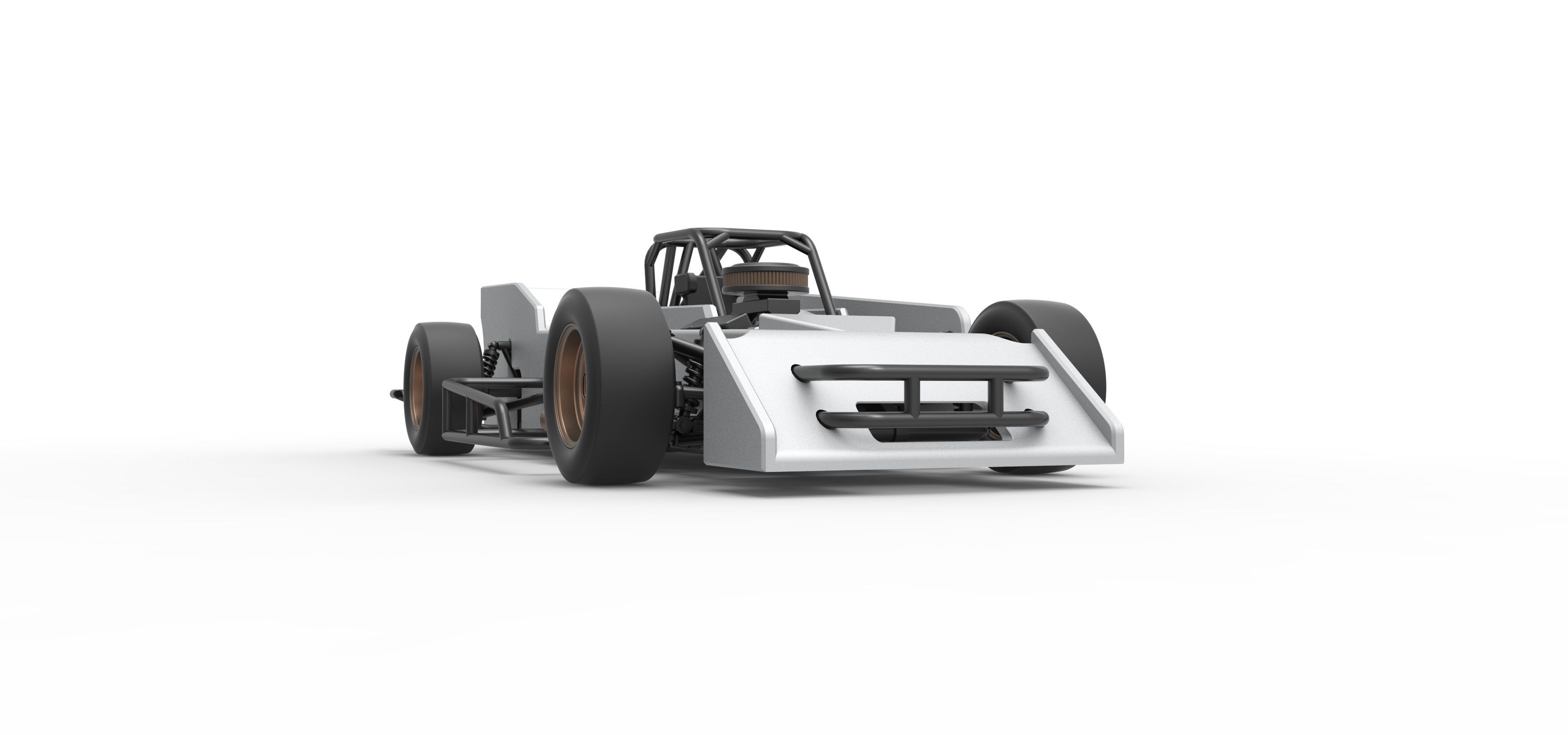 Small Block Supermodified race car Scale 1 to 25 3D print model_27