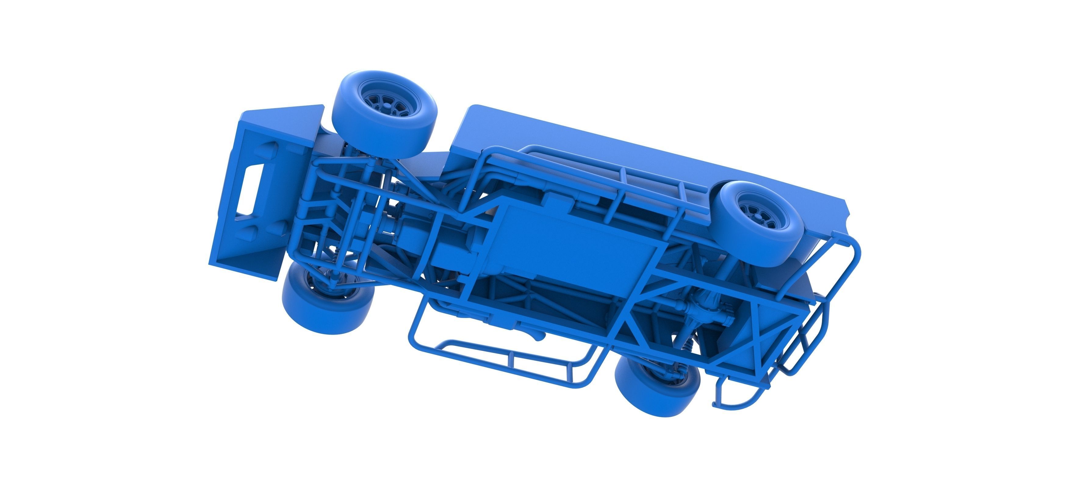 Small Block Supermodified race car Scale 1 to 25 3D print model_30