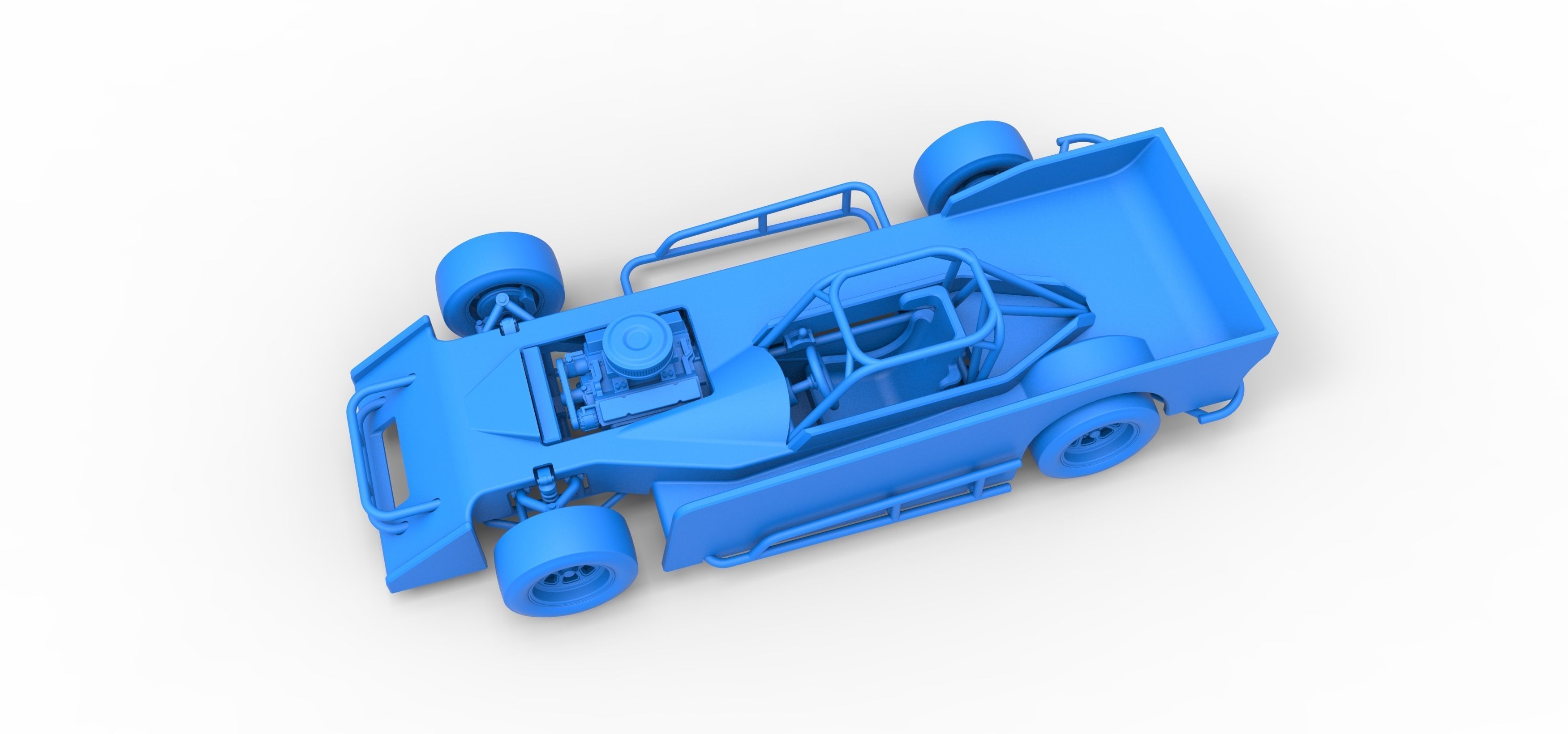 Small Block Supermodified race car Scale 1 to 25 3D print model_31
