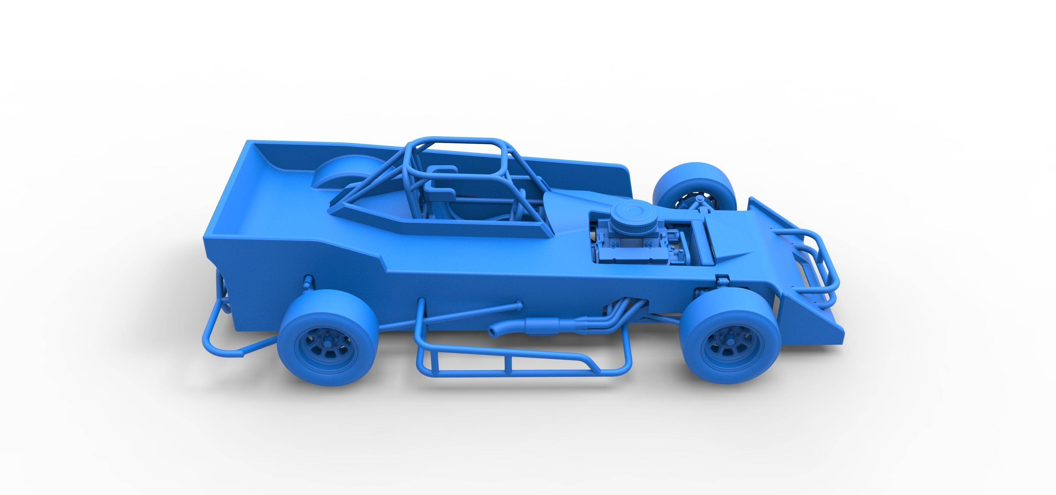 Small Block Supermodified race car Scale 1 to 25 3D print model_50