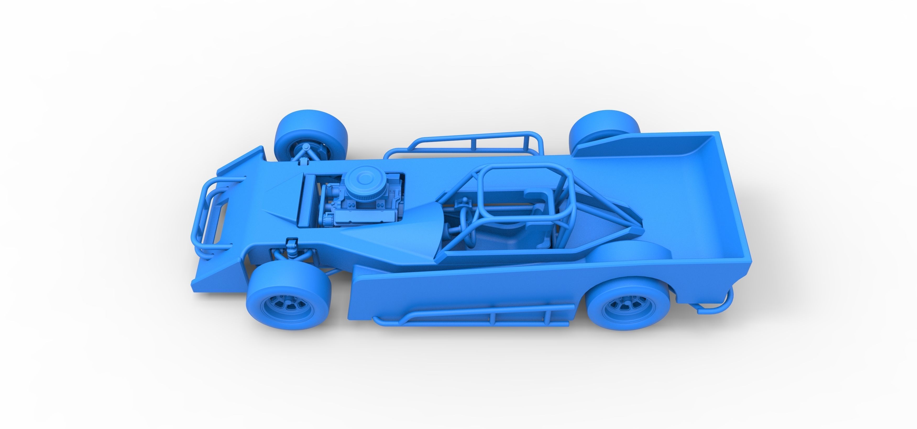 Small Block Supermodified race car Scale 1 to 25 3D print model_37