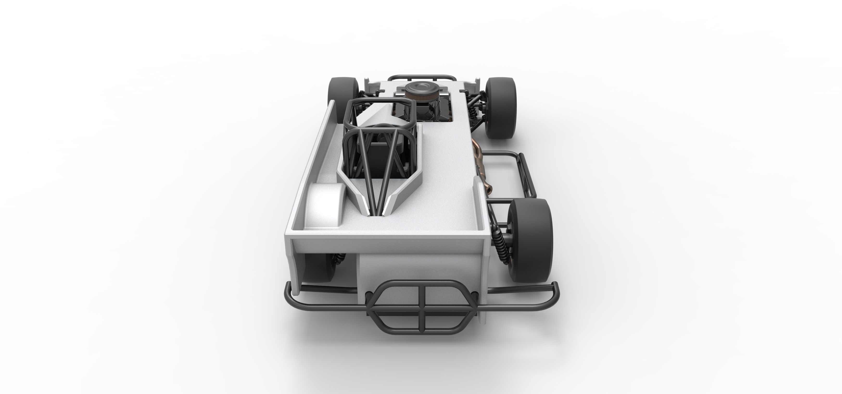 Small Block Supermodified race car Scale 1 to 25 3D print model_17