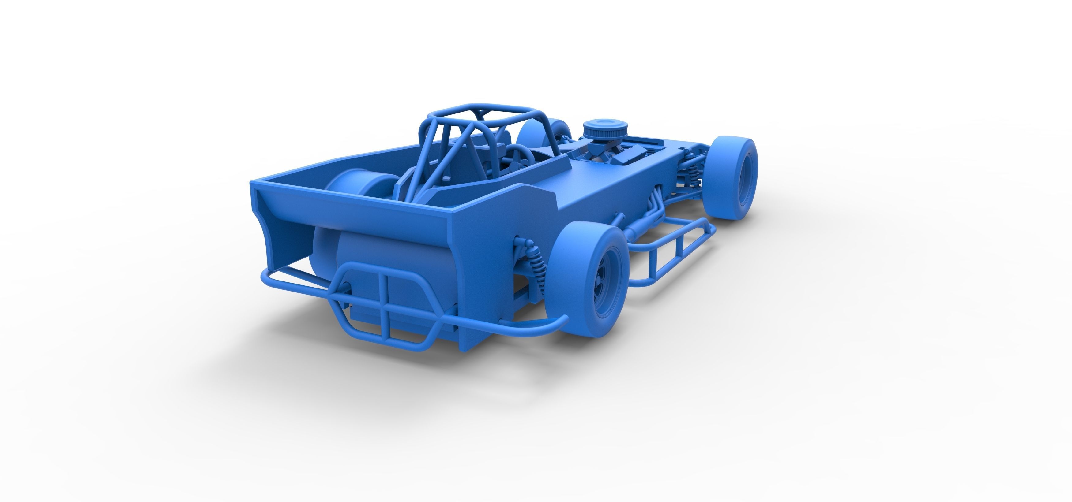 Small Block Supermodified race car Scale 1 to 25 3D print model_45