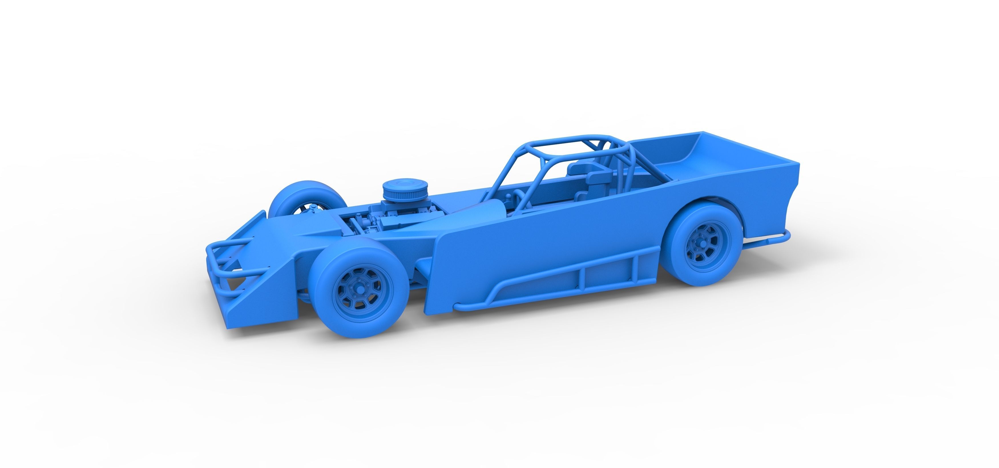 Small Block Supermodified race car Scale 1 to 25 3D print model_28