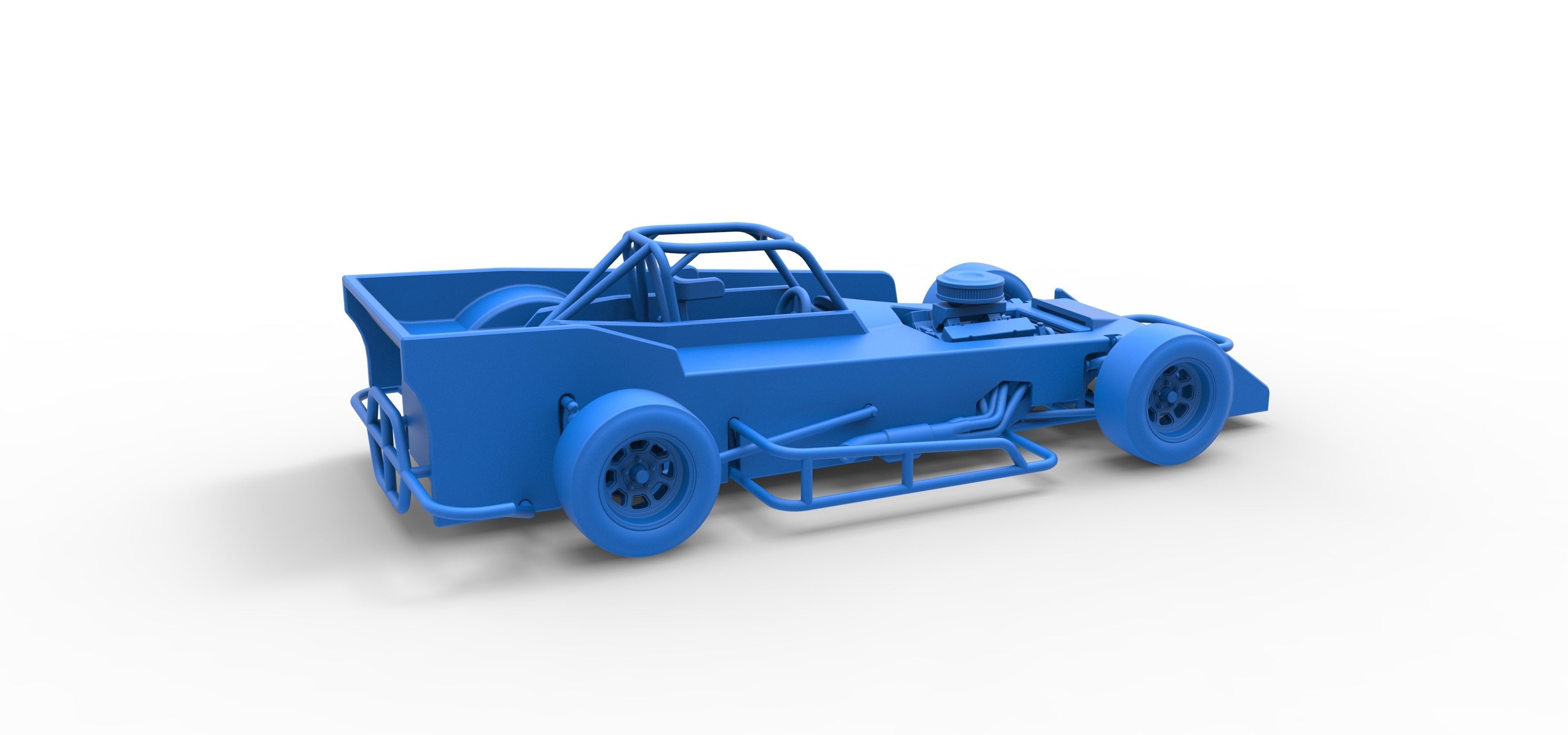 Small Block Supermodified race car Scale 1 to 25 3D print model_47