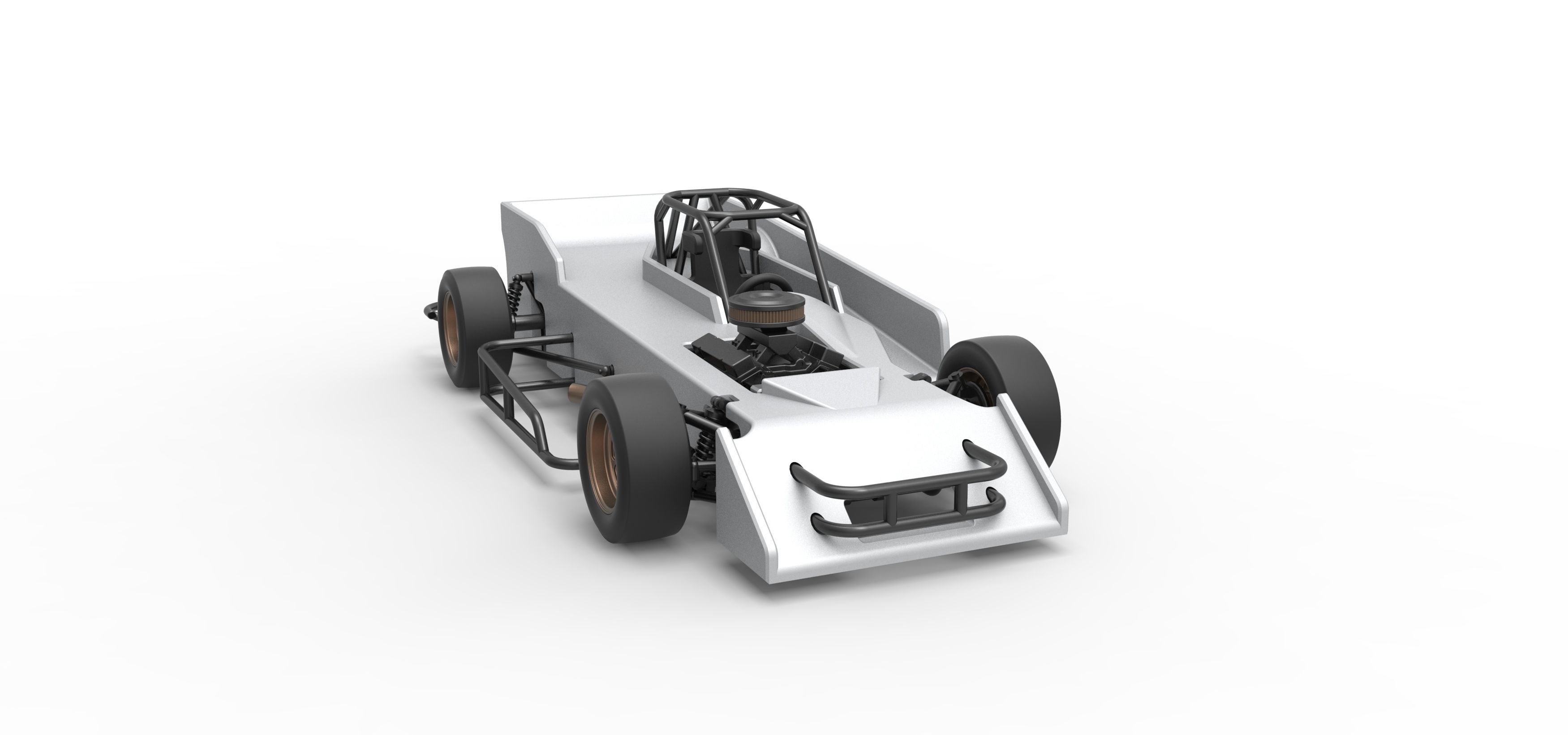 Small Block Supermodified race car Scale 1 to 25 3D print model_26
