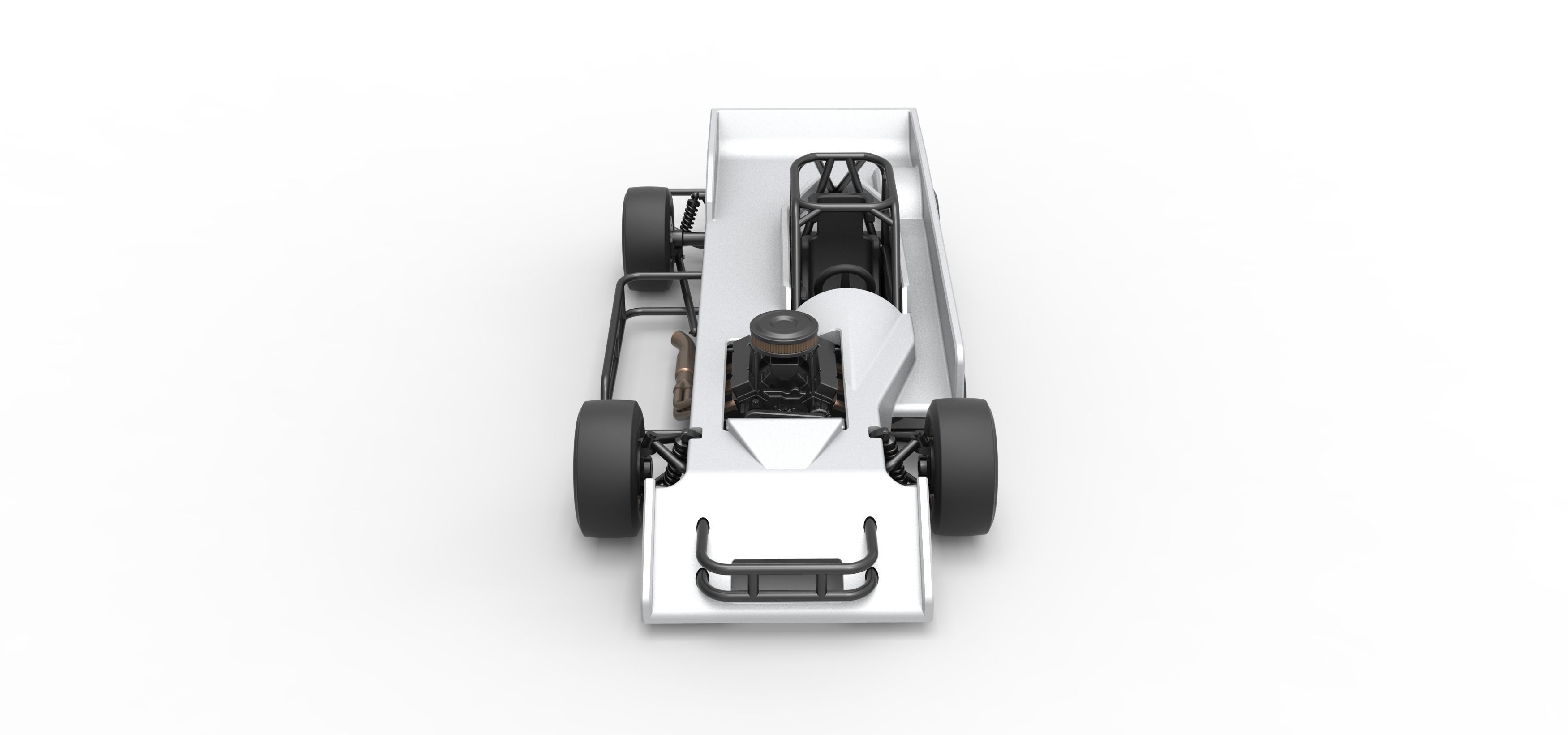Small Block Supermodified race car Scale 1 to 25 3D print model_8