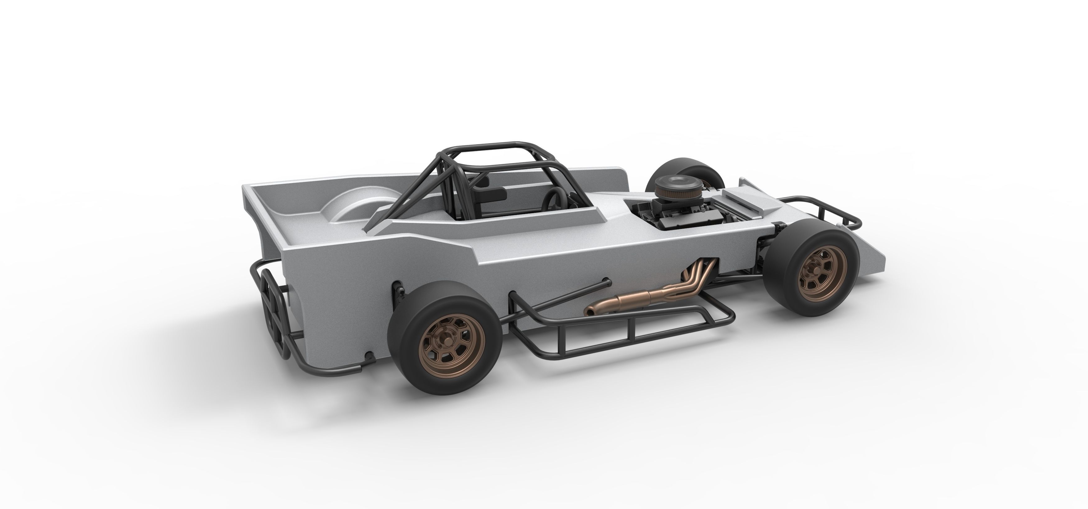 Small Block Supermodified race car Scale 1 to 25 3D print model_20
