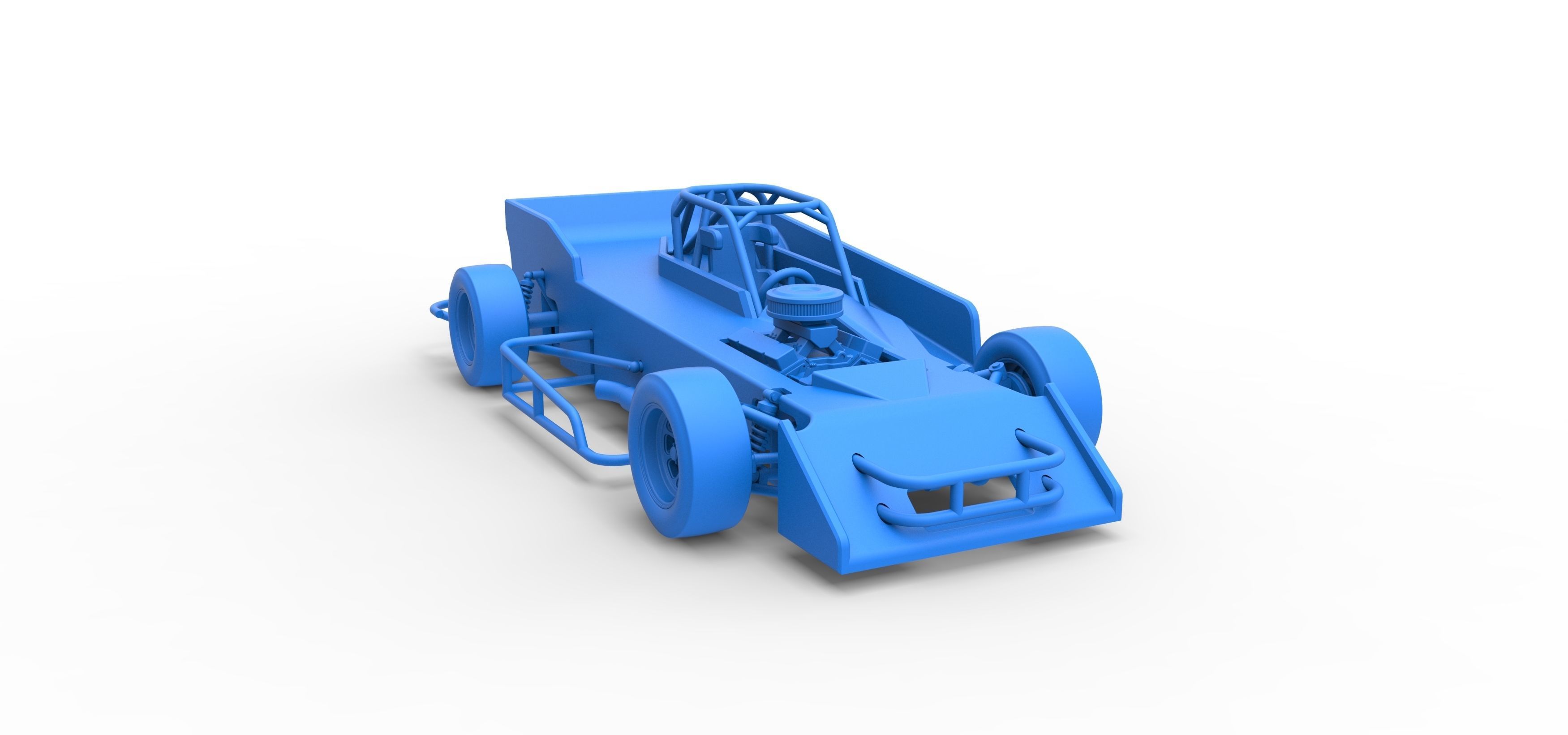 Small Block Supermodified race car Scale 1 to 25 3D print model_53