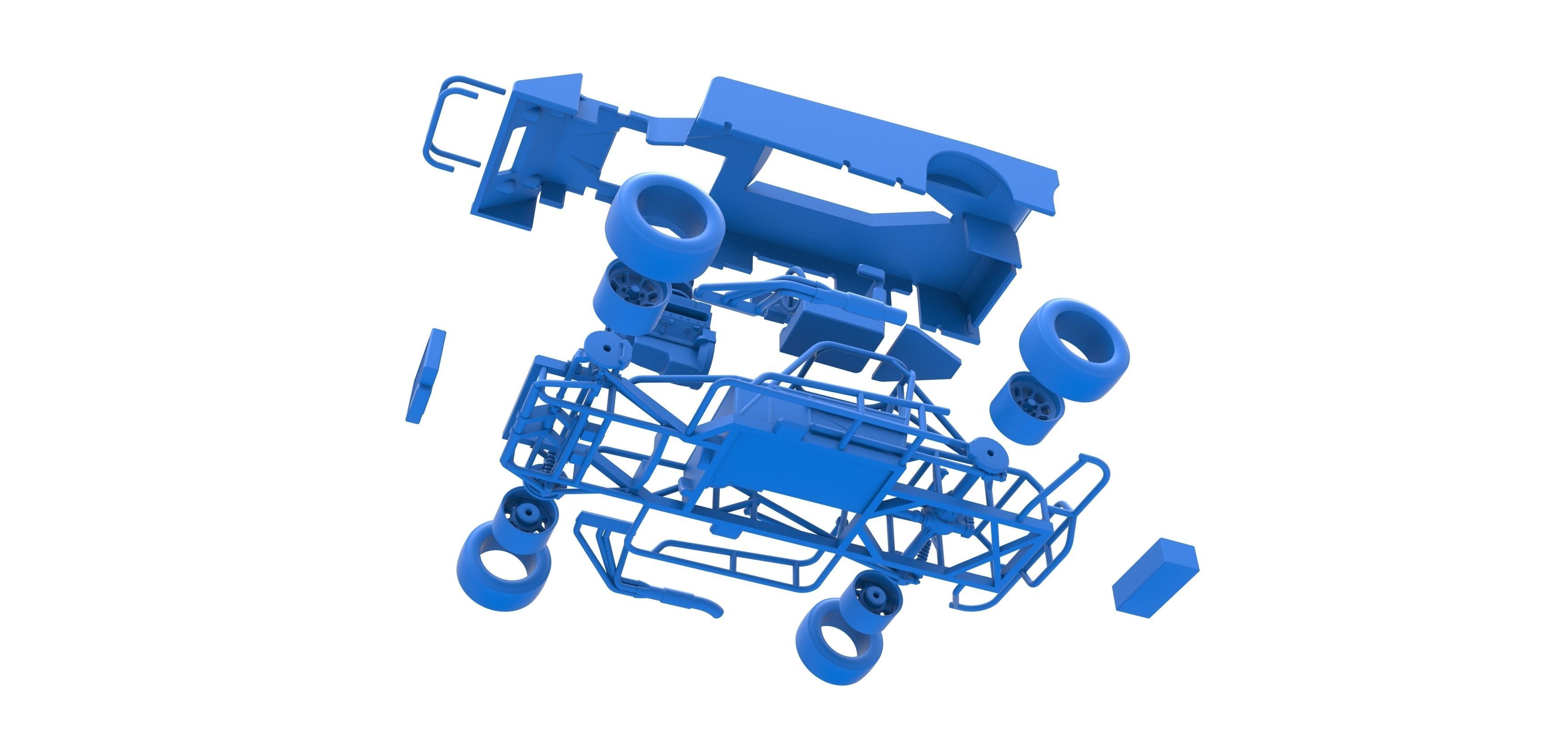 Small Block Supermodified race car Scale 1 to 25 3D print model_57