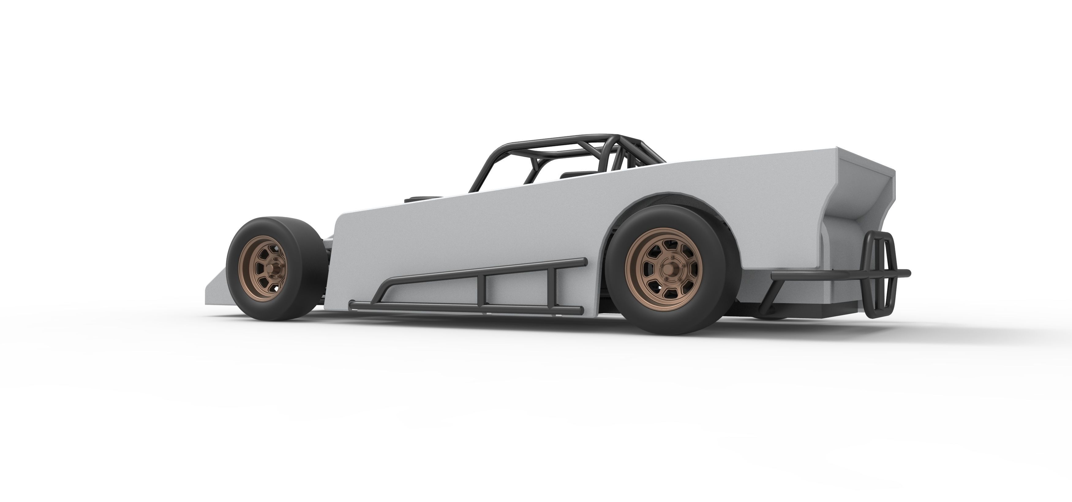 Small Block Supermodified race car Scale 1 to 25 3D print model_13