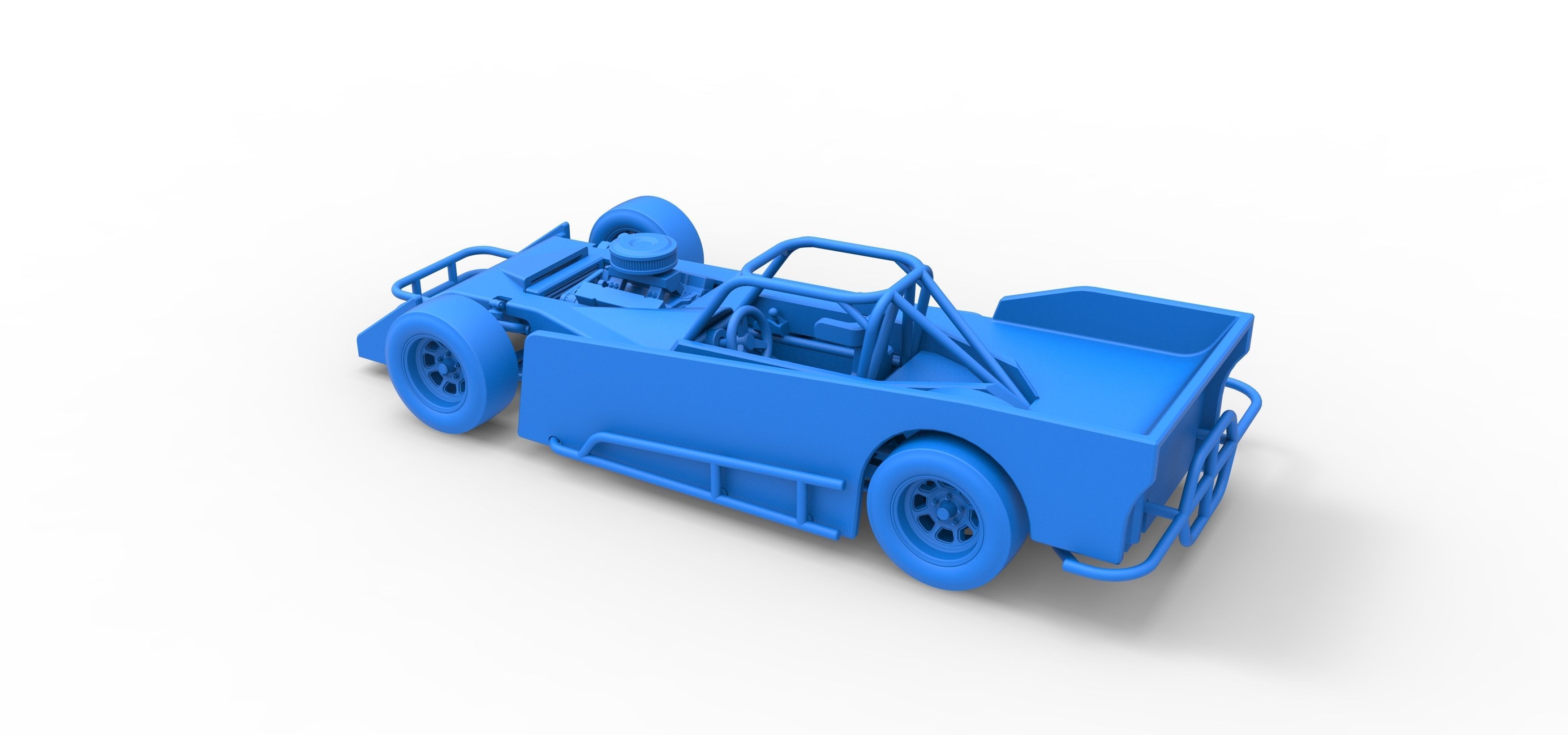 Small Block Supermodified race car Scale 1 to 25 3D print model_39