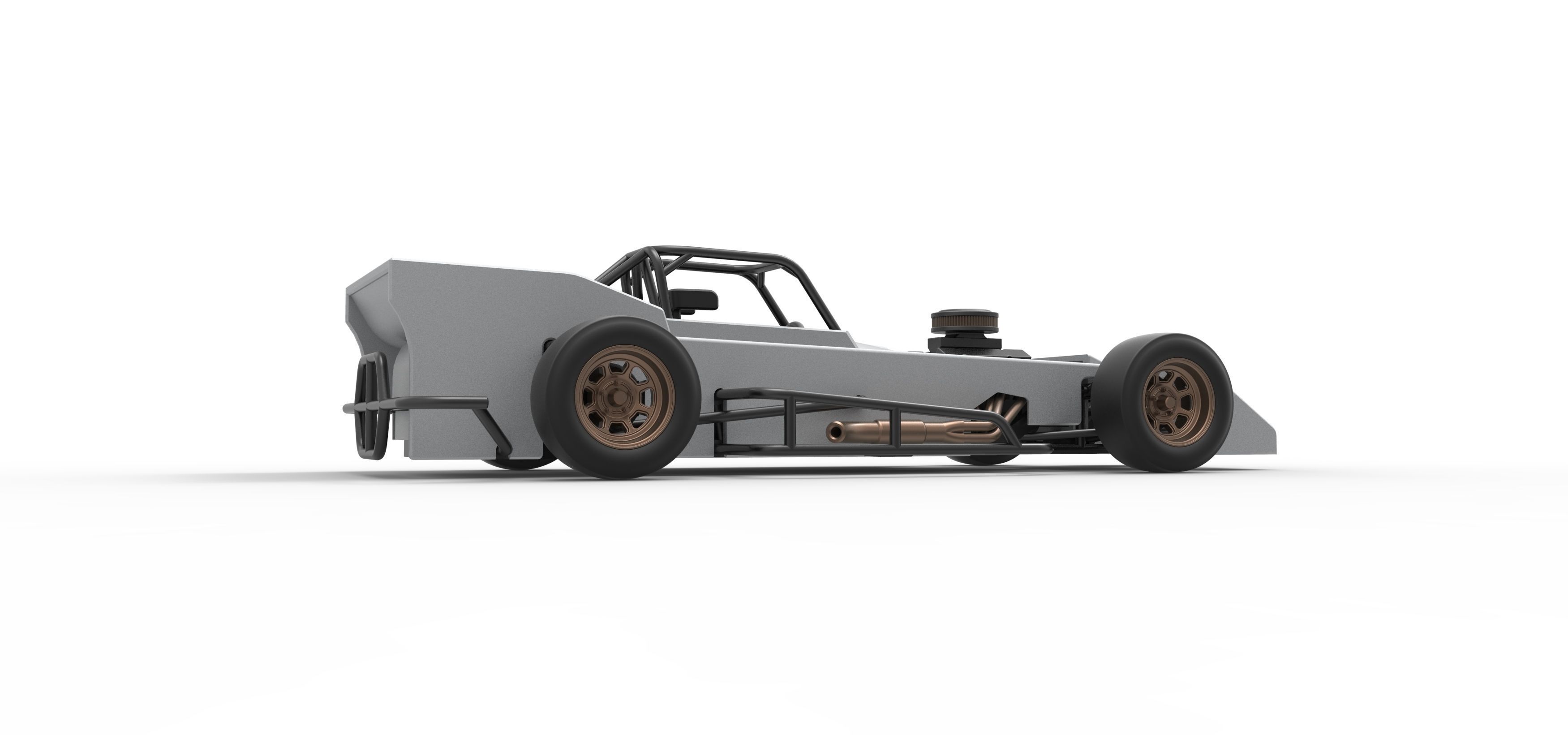 Small Block Supermodified race car Scale 1 to 25 3D print model_21
