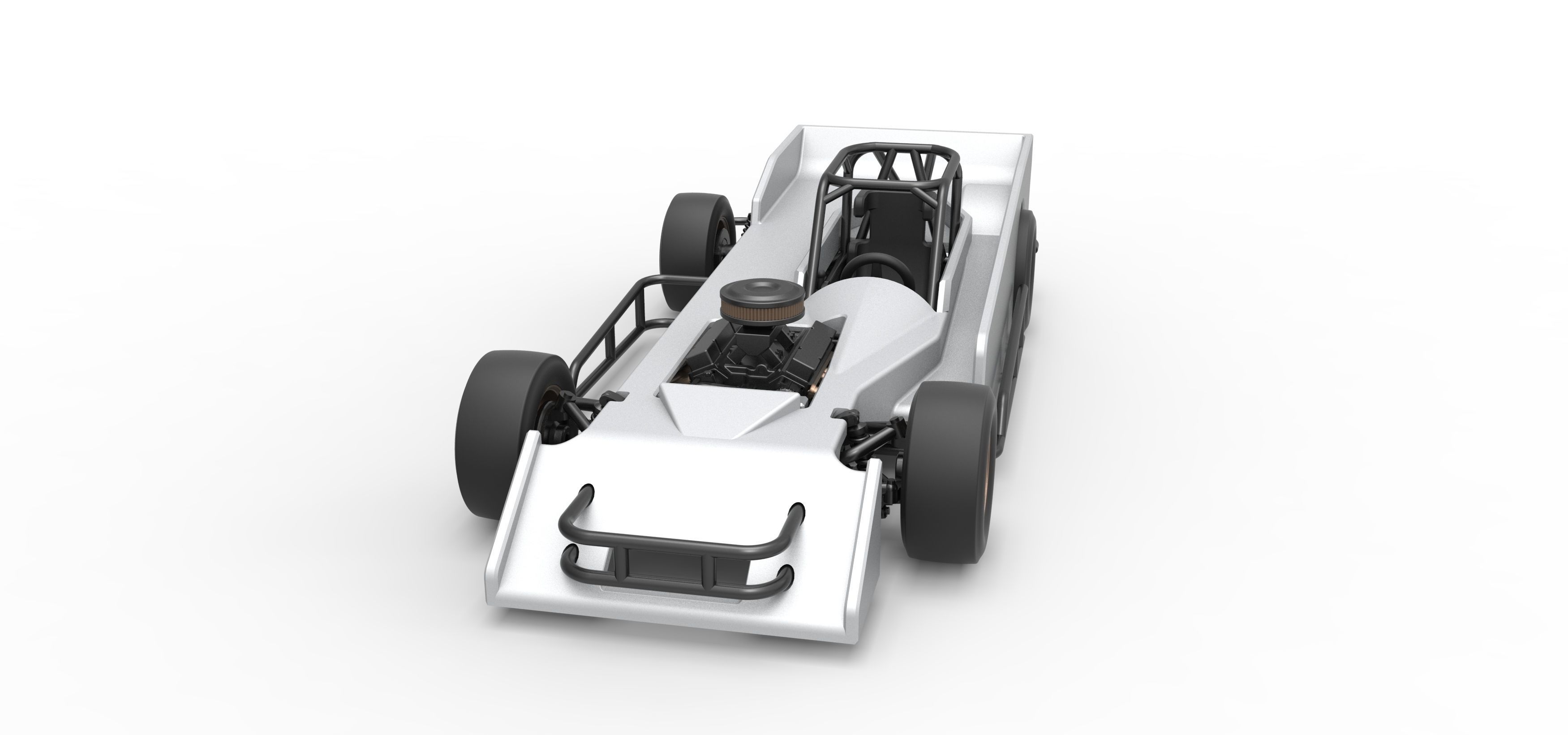 Small Block Supermodified race car Scale 1 to 25 3D print model_5