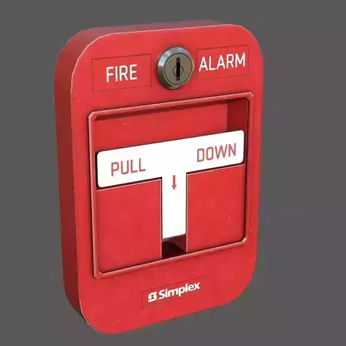 Manual fire alarm activation Low-poly 3D model