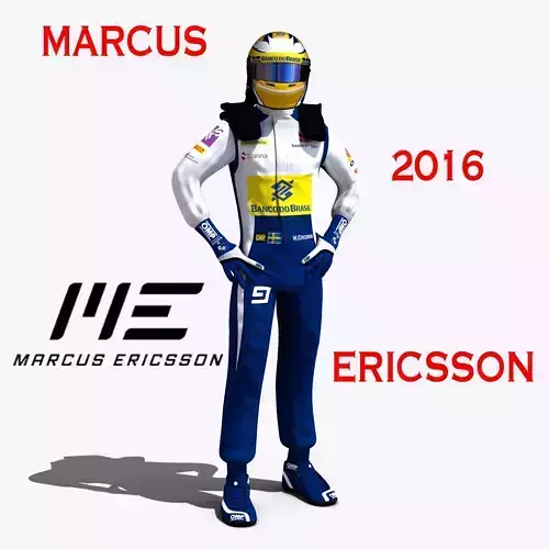 Marcus Ericsson 2016 Low-poly 3D model
