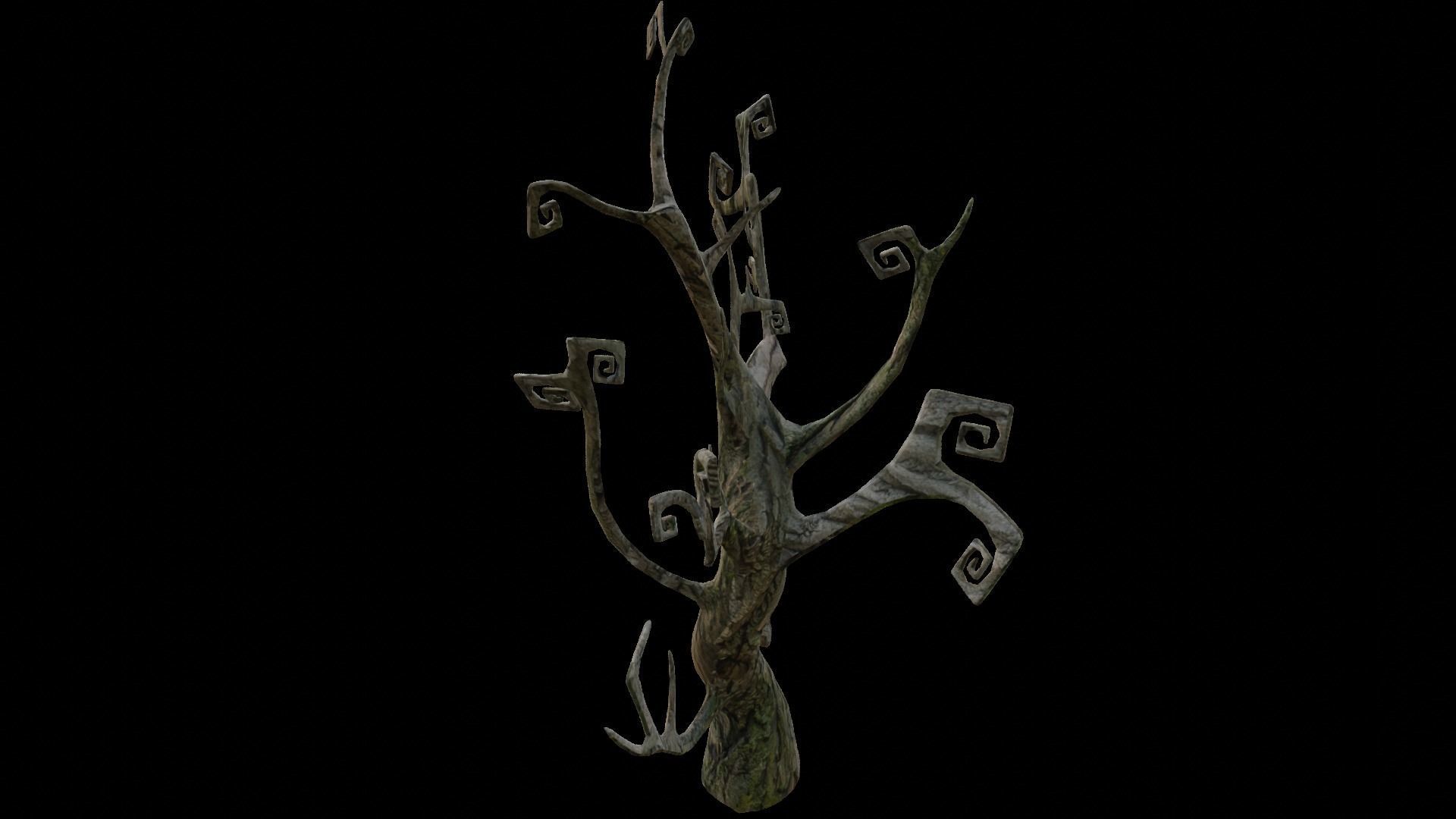 Spooky Tree Low-poly 3D model_3