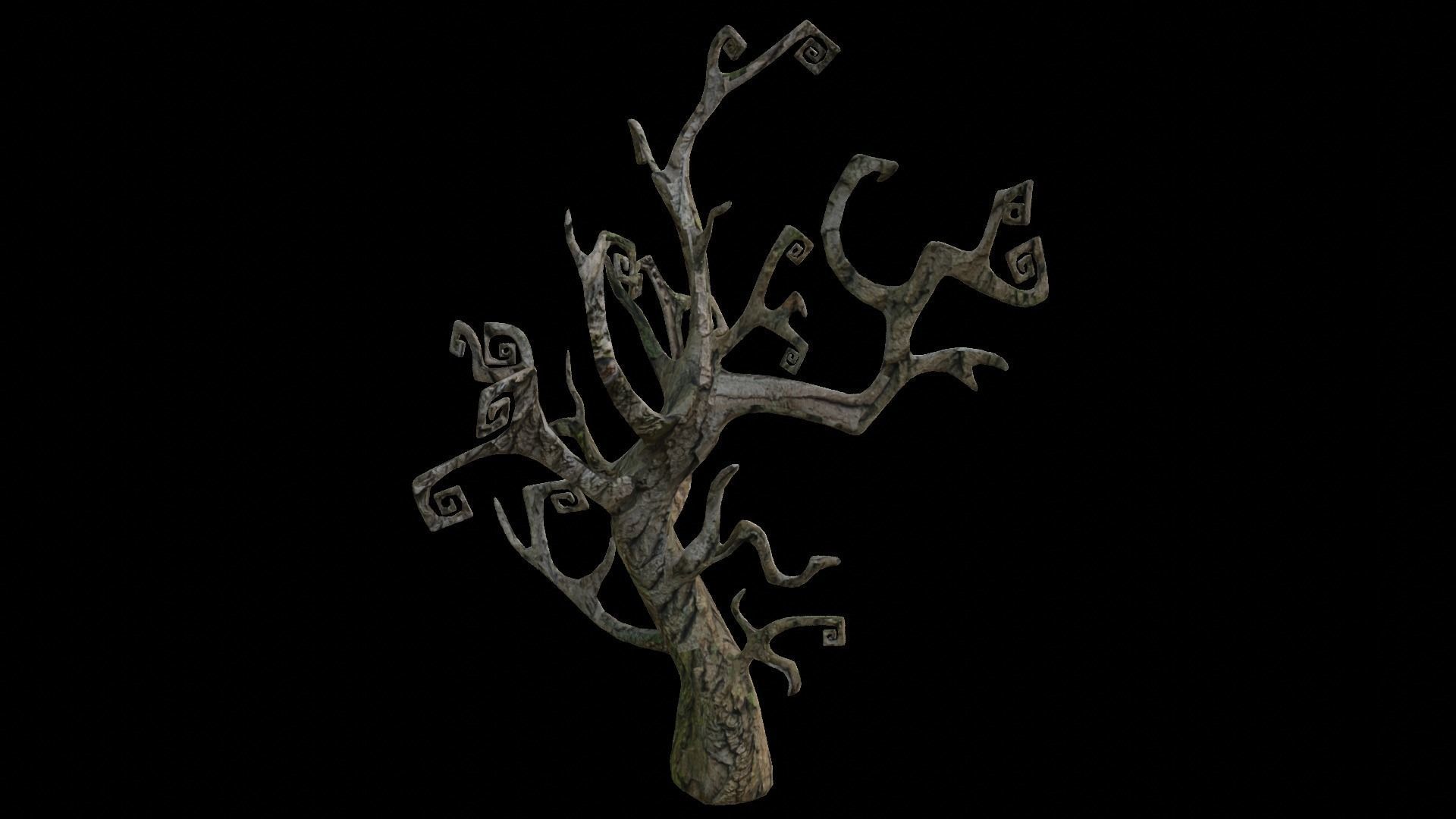 Spooky Tree Low-poly 3D model_1