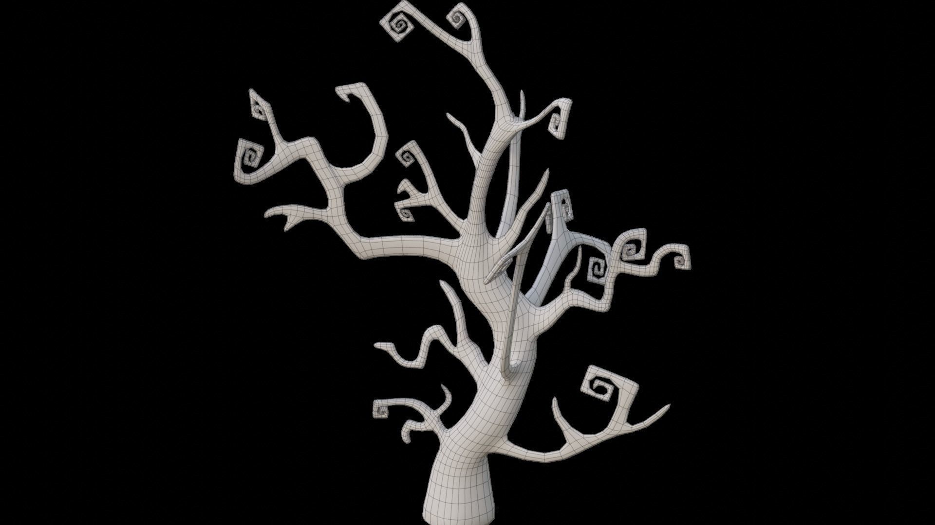 Spooky Tree Low-poly 3D model_5