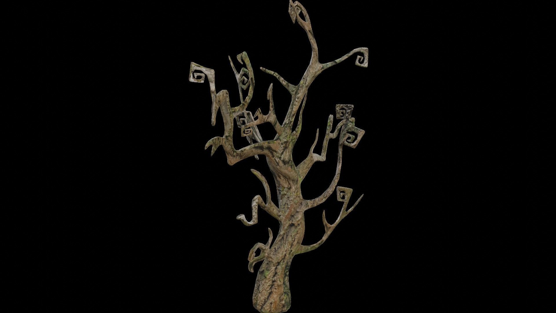 Spooky Tree Low-poly 3D model_2