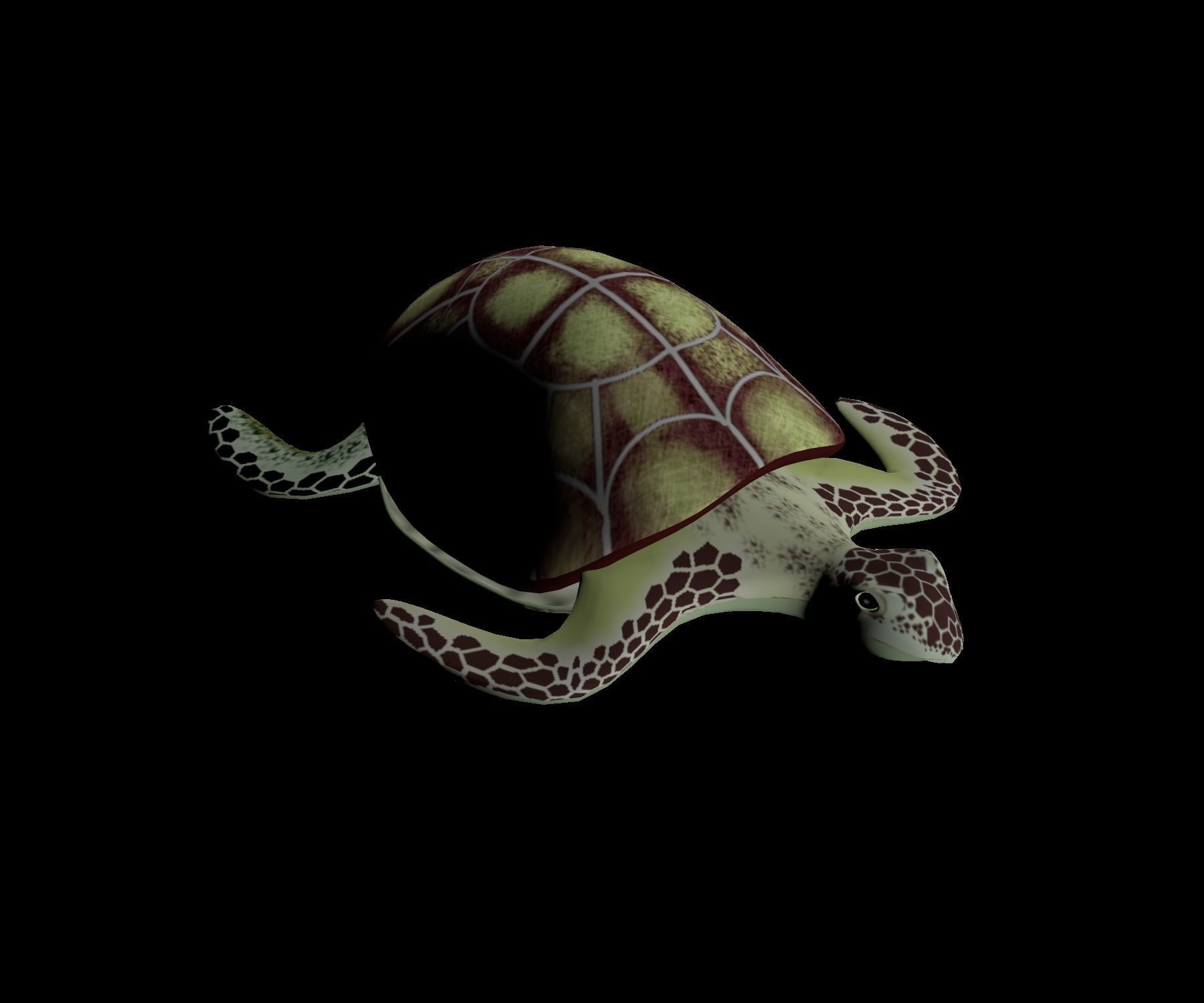 Rigged low-poly turtle  Low-poly 3D model_12