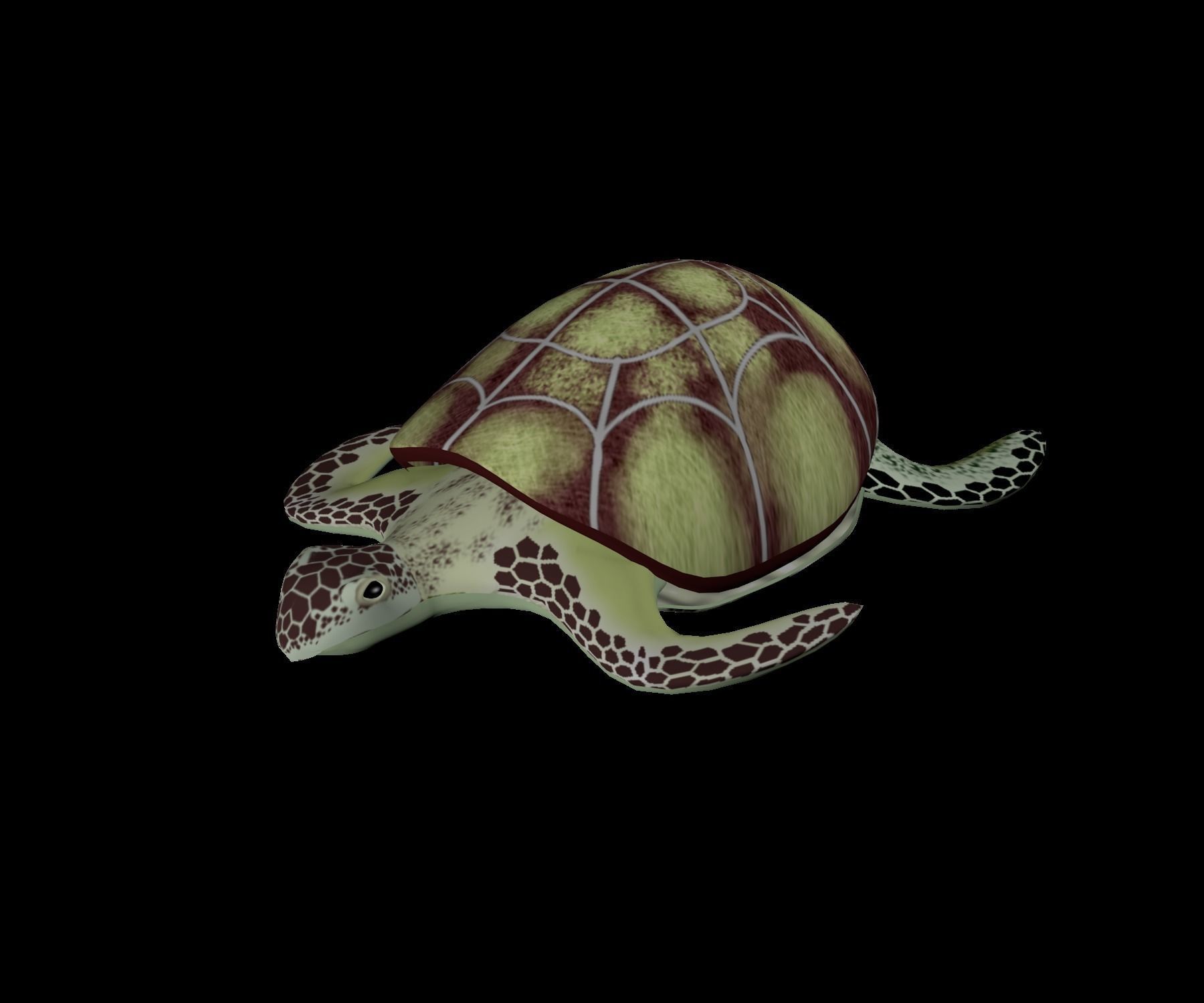 Rigged low-poly turtle  Low-poly 3D model_0