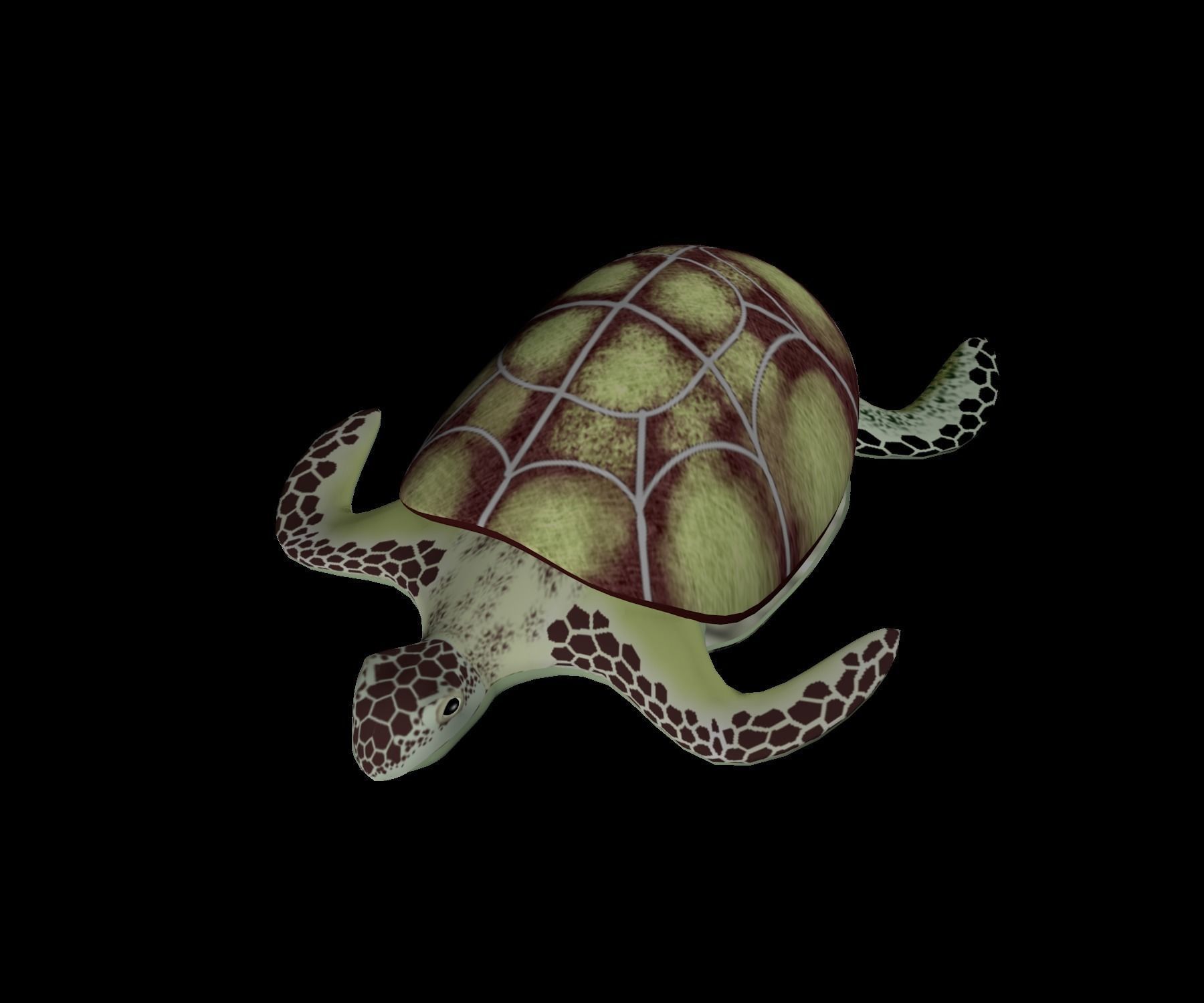 Rigged low-poly turtle  Low-poly 3D model_5